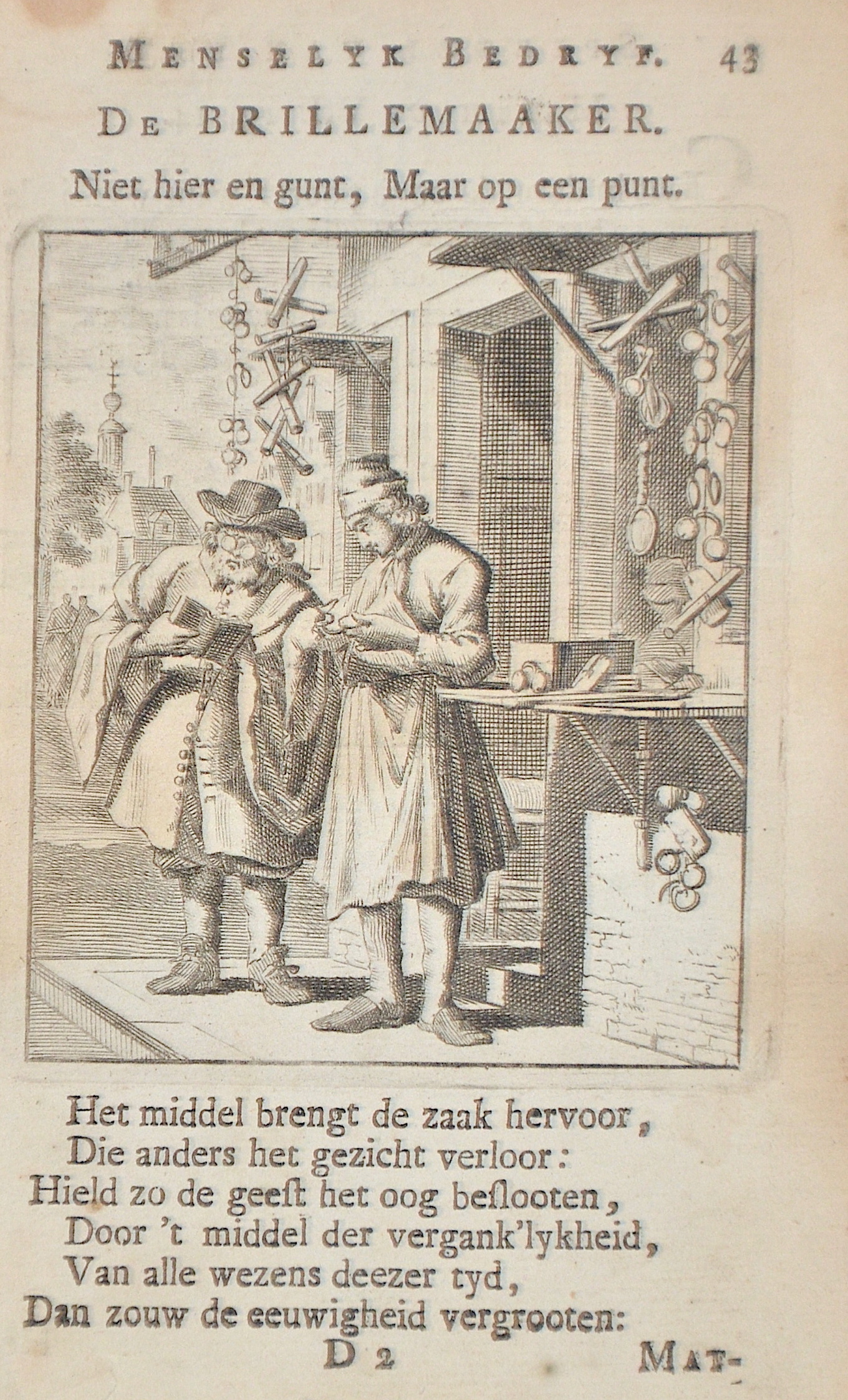 Anonymus Menseyk Bedryf. De Brillemaaker.