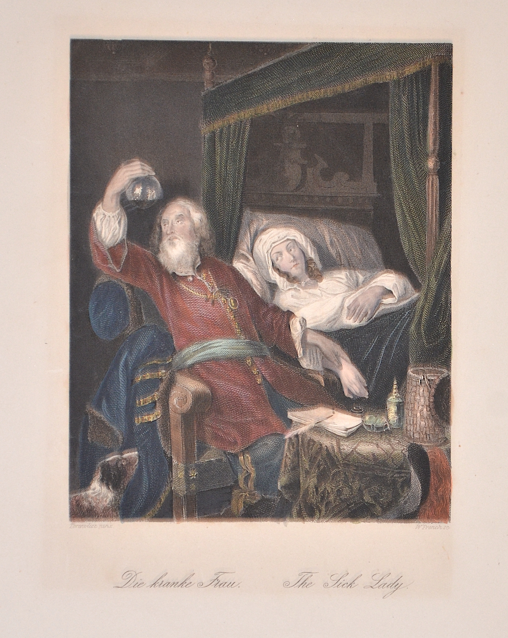 French Die kranke Frau. The Sick Lady