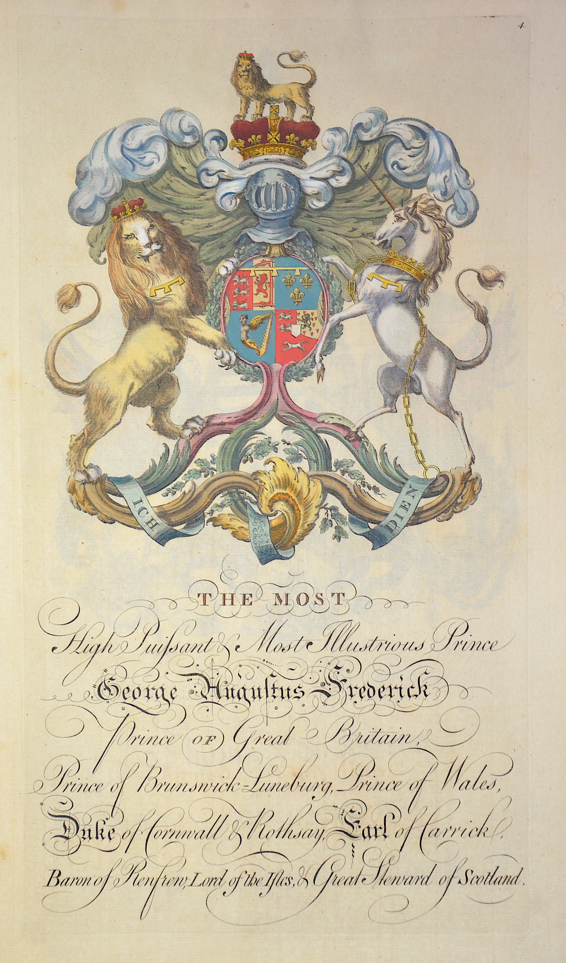 Edmondson The most High Puissant & most illustrious Prince George Hugustus Frederick Prince of Graet Britain, Prince of Brunswick-Luneburg, Prince of Wales…..