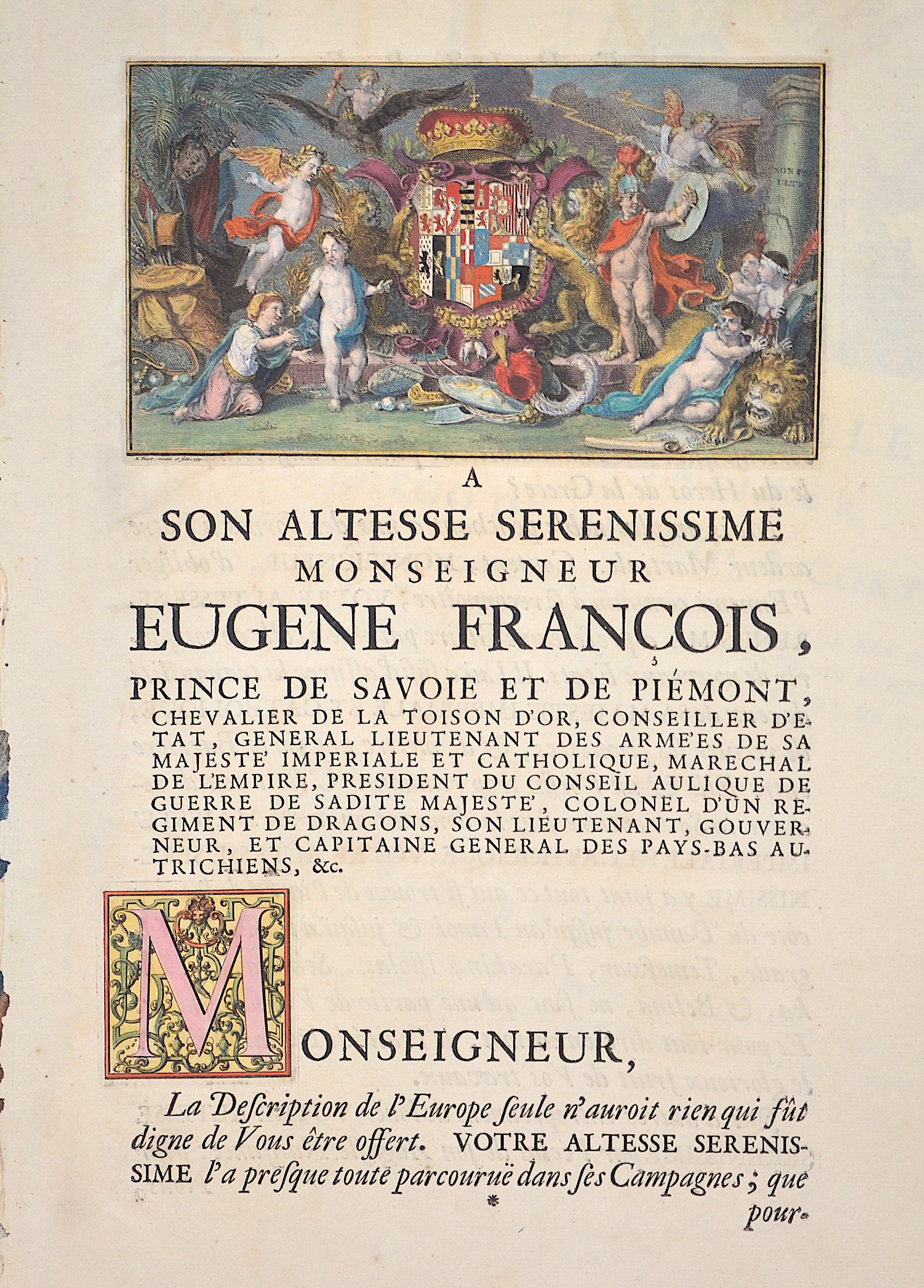 Picart Bernard a Son altesse Serensissime Monseigneur Eugene Francois,..