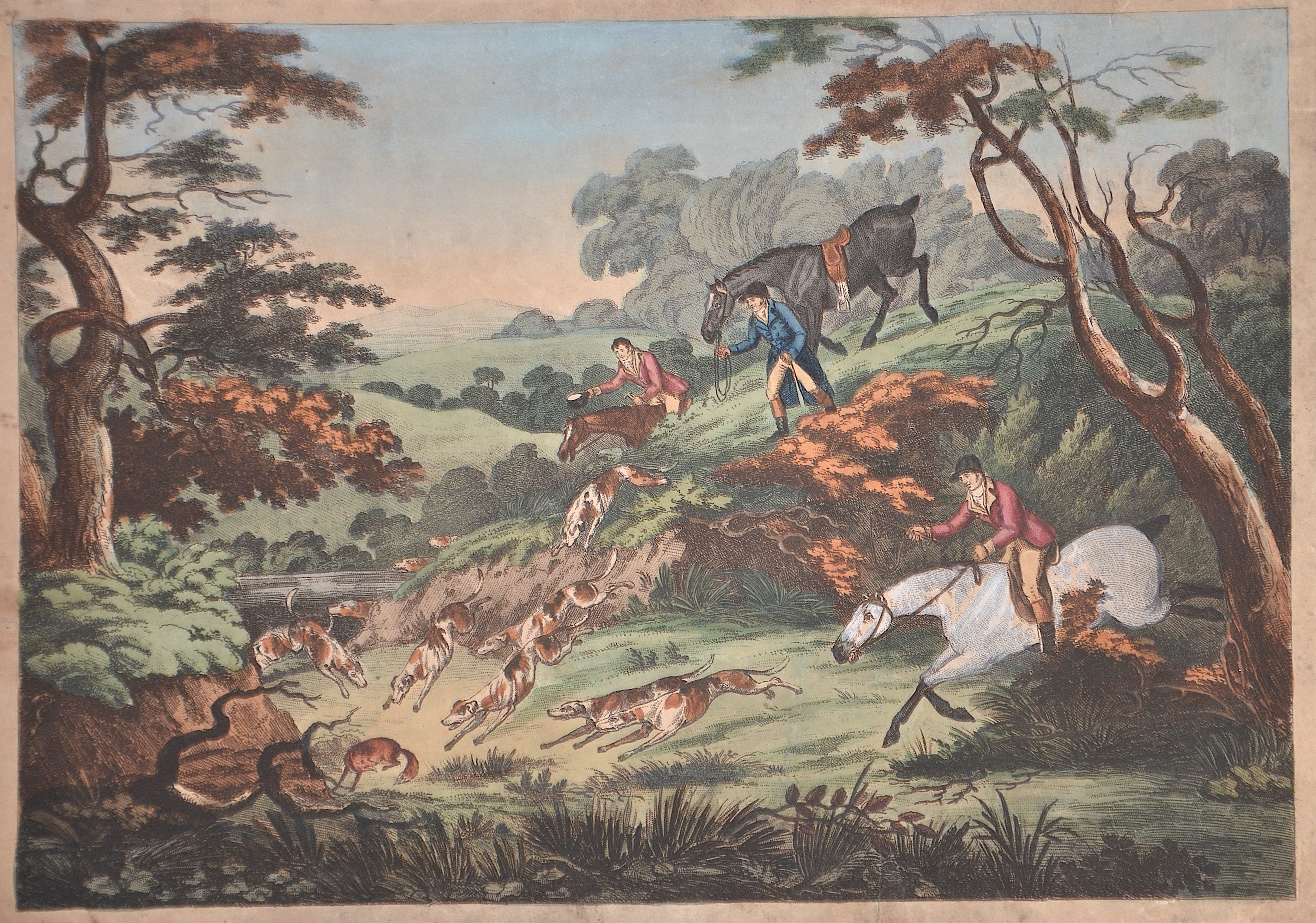 Anonymus no title (Fuchsjagd zu Pferd)