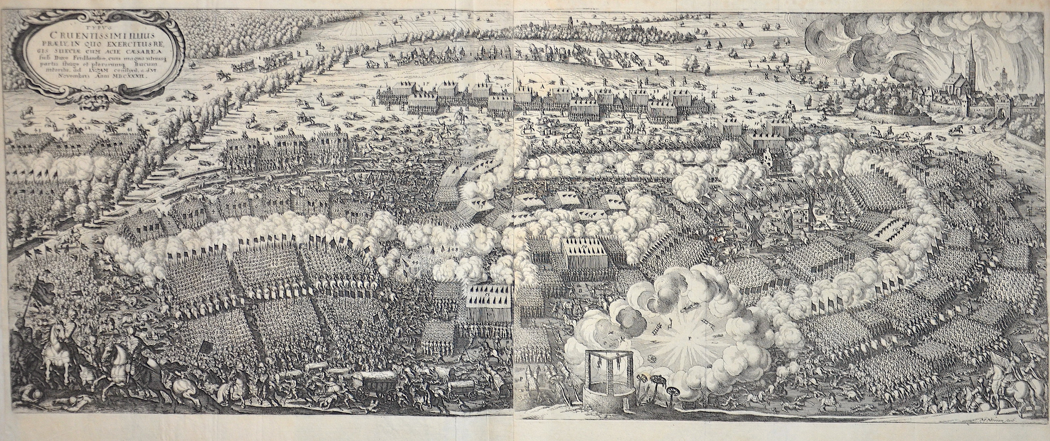Merian  Typus cruentissimi illius praely, in quo exercitus regis Sueciae cum acie caesaria……