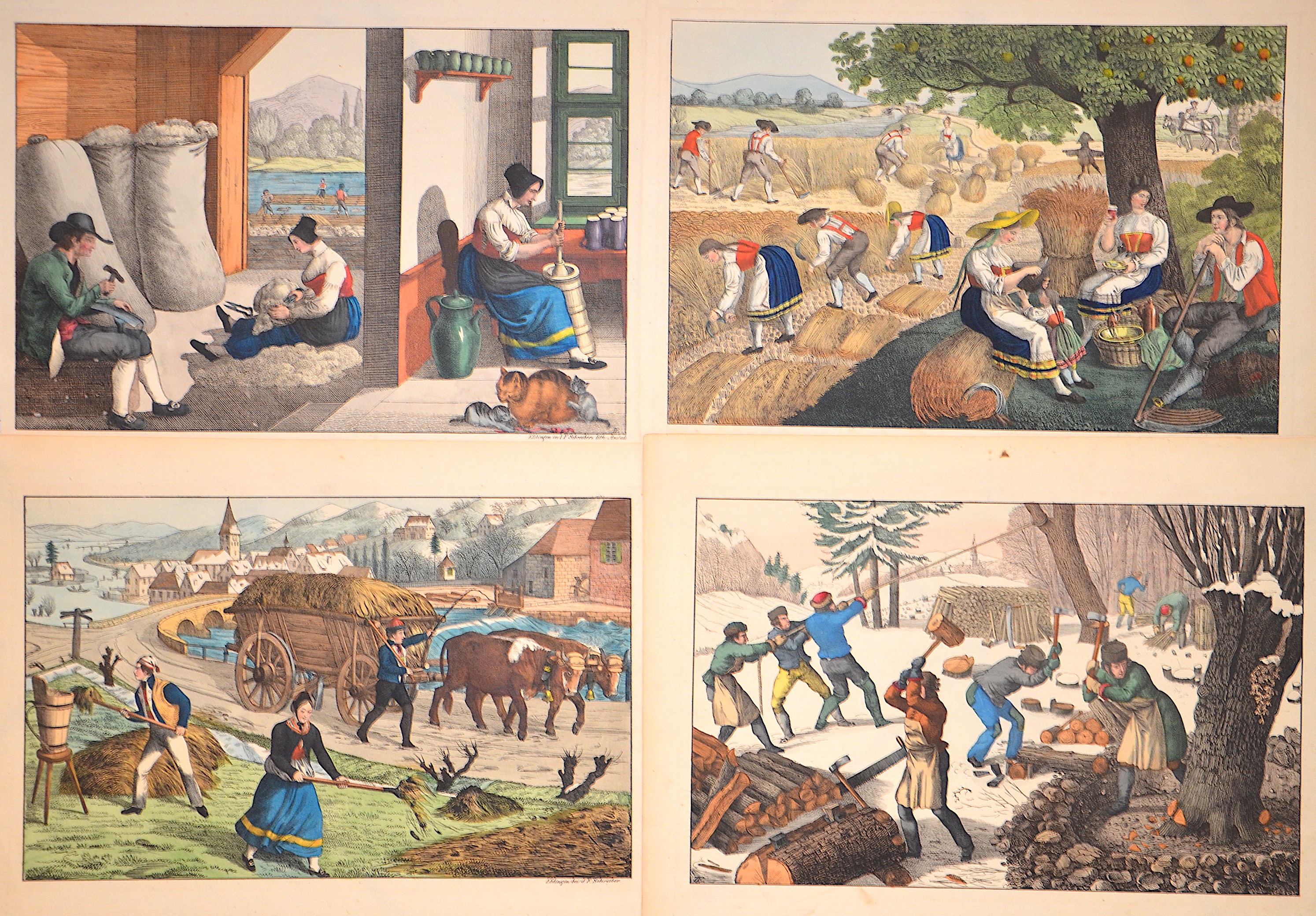 Schreibers Lithographie Anstalt no title- The 4 seasons