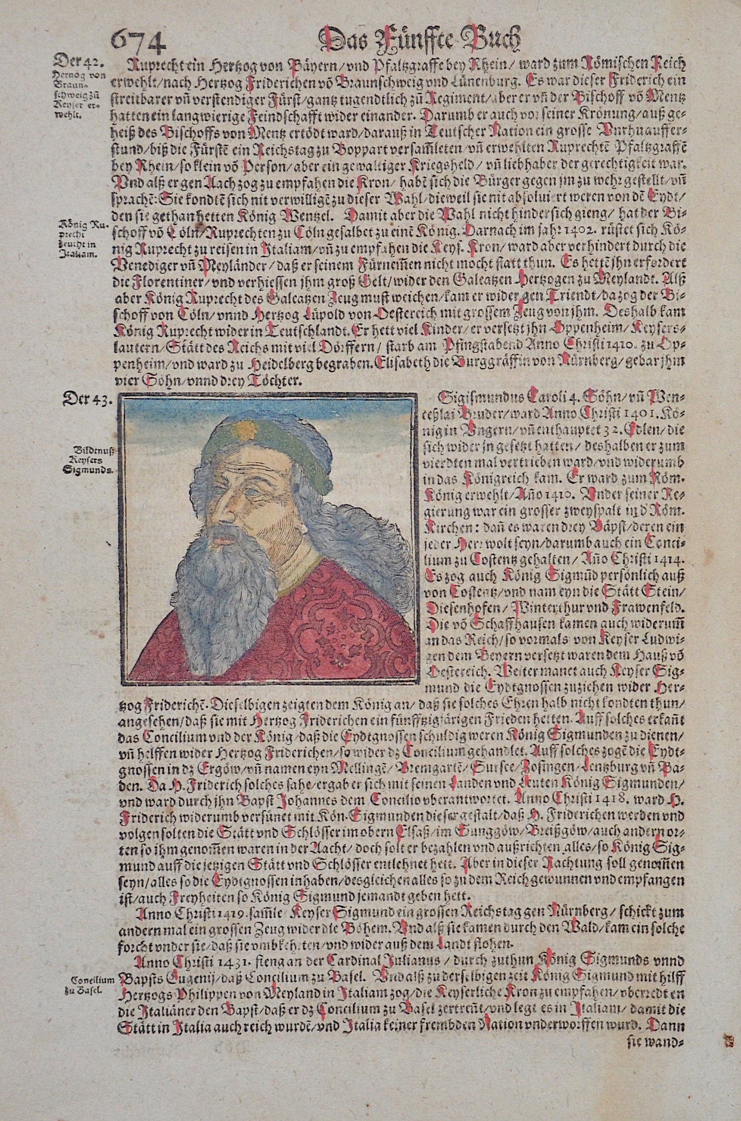 Münster  Das Fünffte Buch 674 / Bildtnuß Keysers Sigmunds.