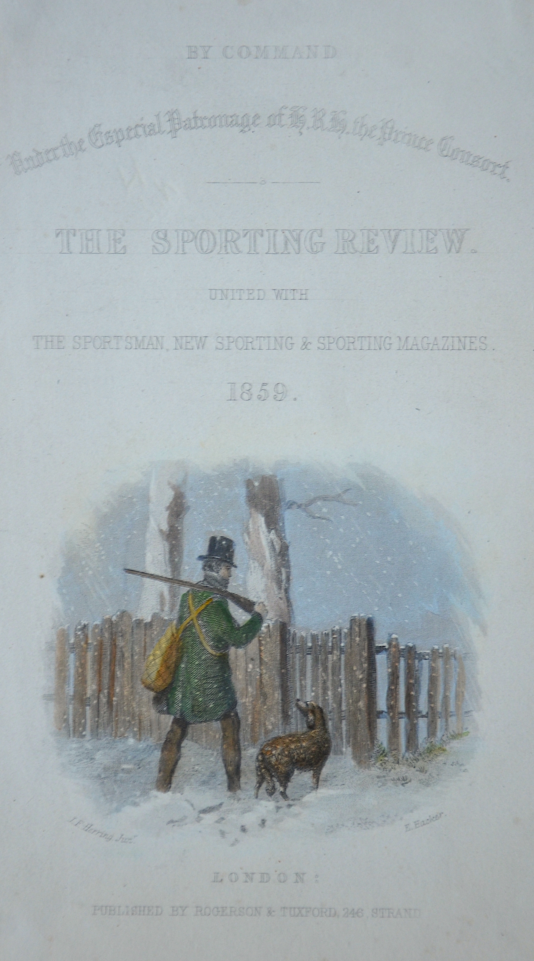 Hacker  The Sporting Review. United with the Sportsman, new Sporting & Sporting Magazines. 1859.