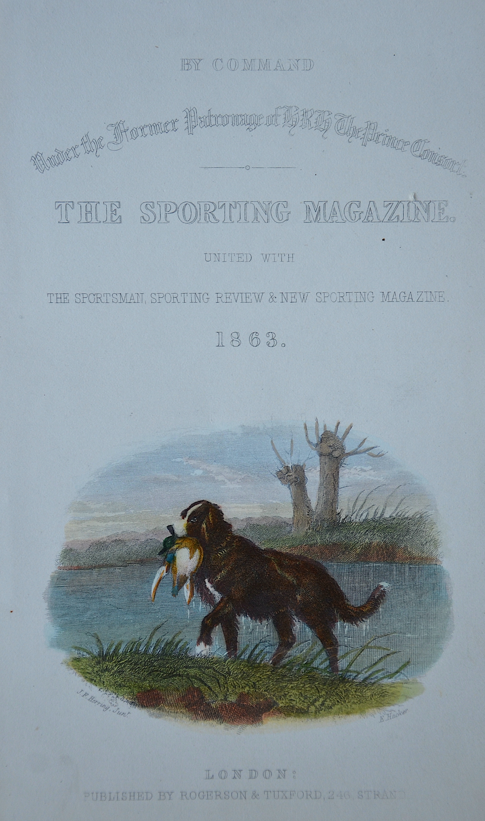 Hacker  The Sporting Magazine. United with the sprtsman, porting Review & new sporting magazine. 1863