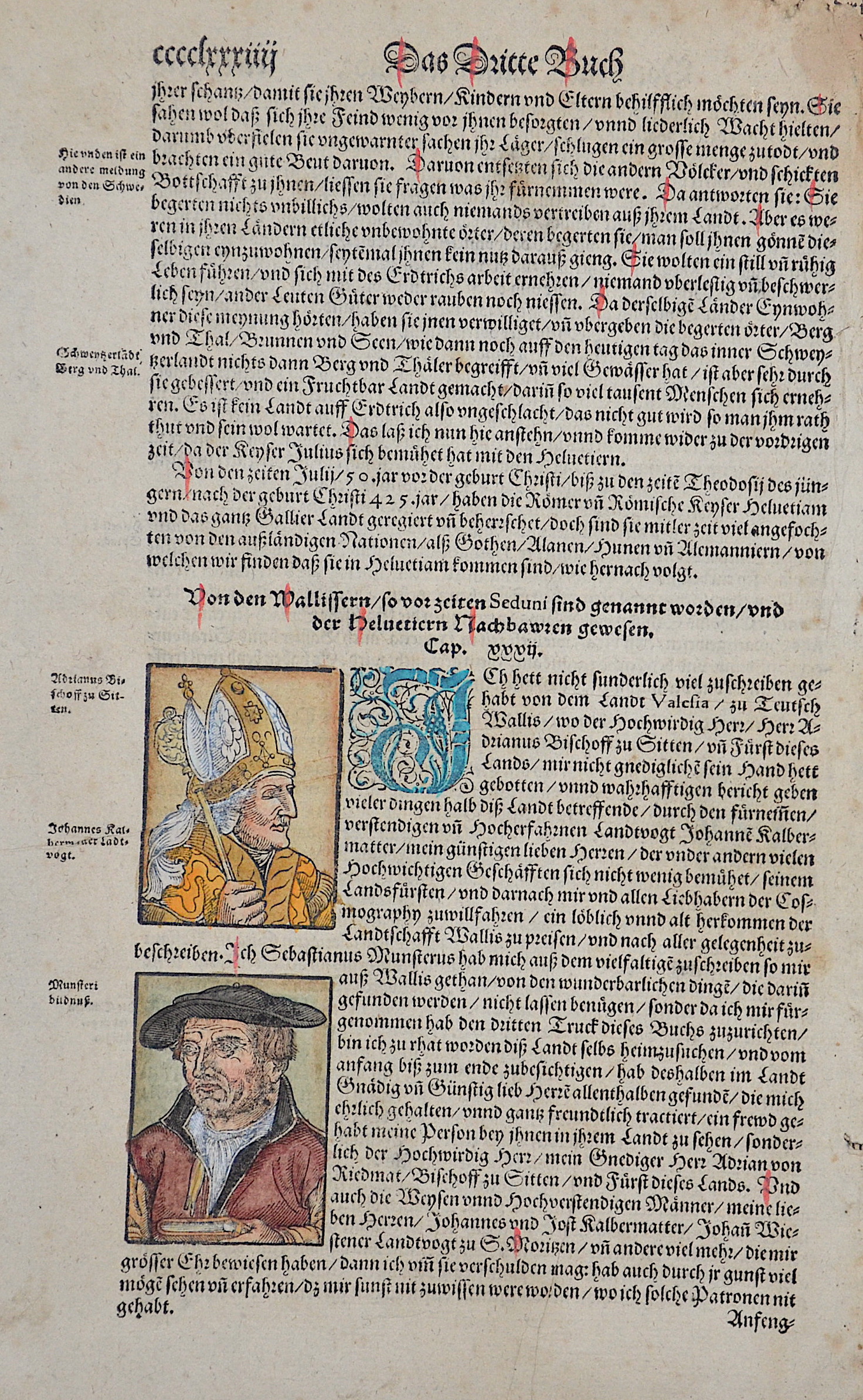 Münster  Das Dritte Buch /  Adrianus Bischoff zu Sitten. / Munsteri bildnuß.