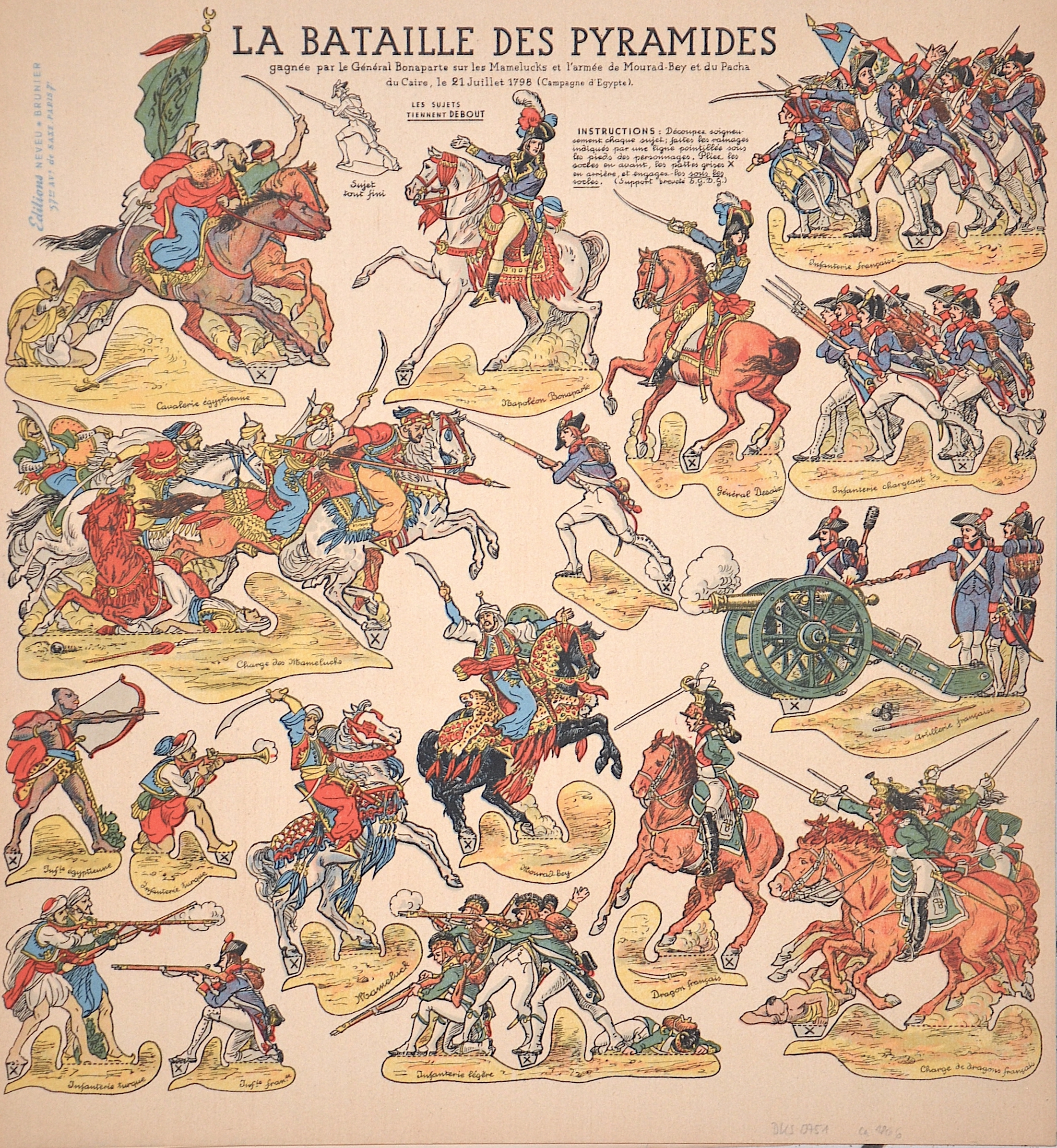 Anonymus La Bataille des Pyramides gagnée par le Général Bonaparte sur les Mamelucks et l'armée de Mourad-Bey et du Pacha du Caire, le 21 Juillet 1798