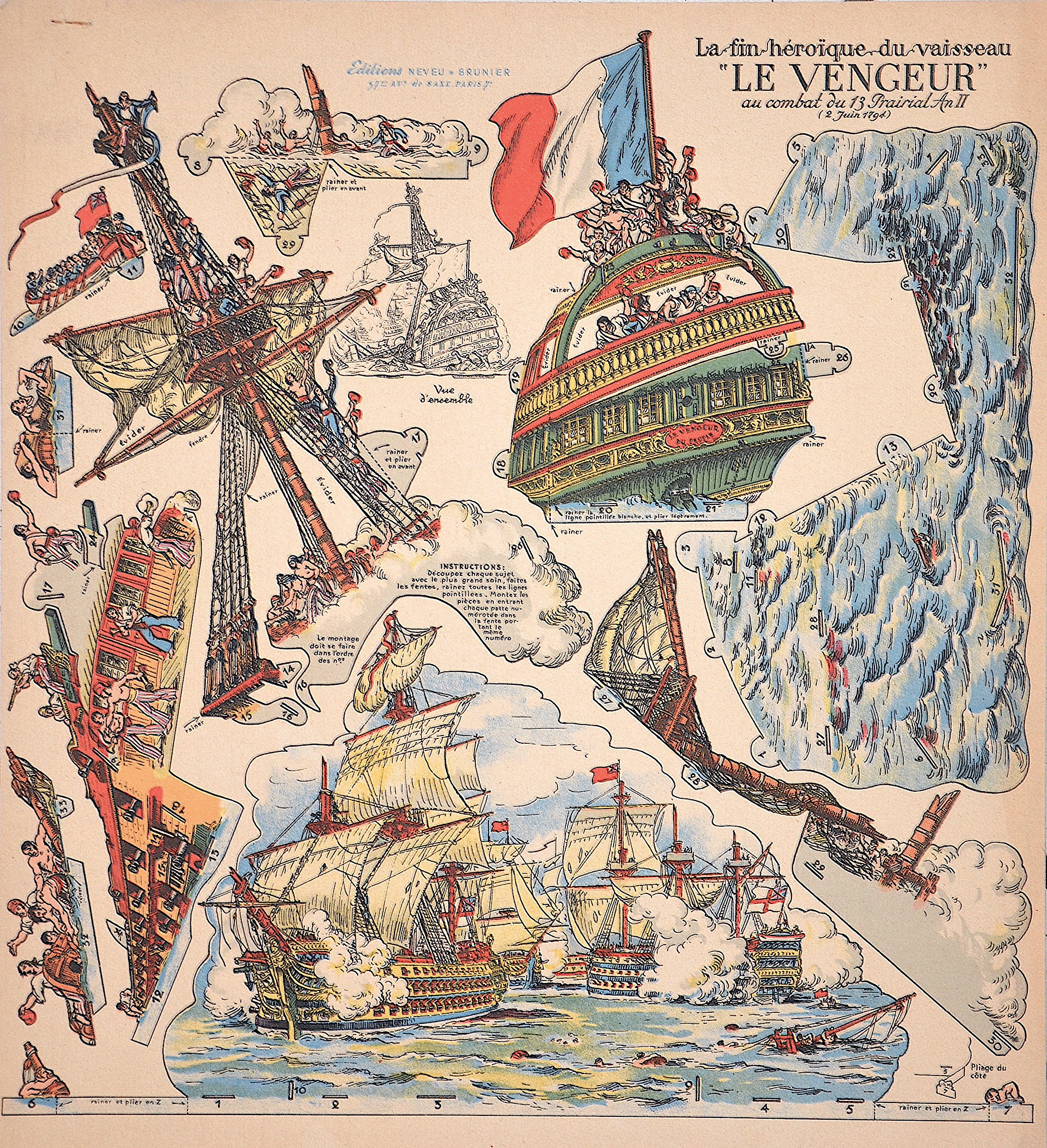 Anonymus La fin héroique du vaisseau “Le Vengeur” au combat du 13 Prairial An II (2 Juin 1794)