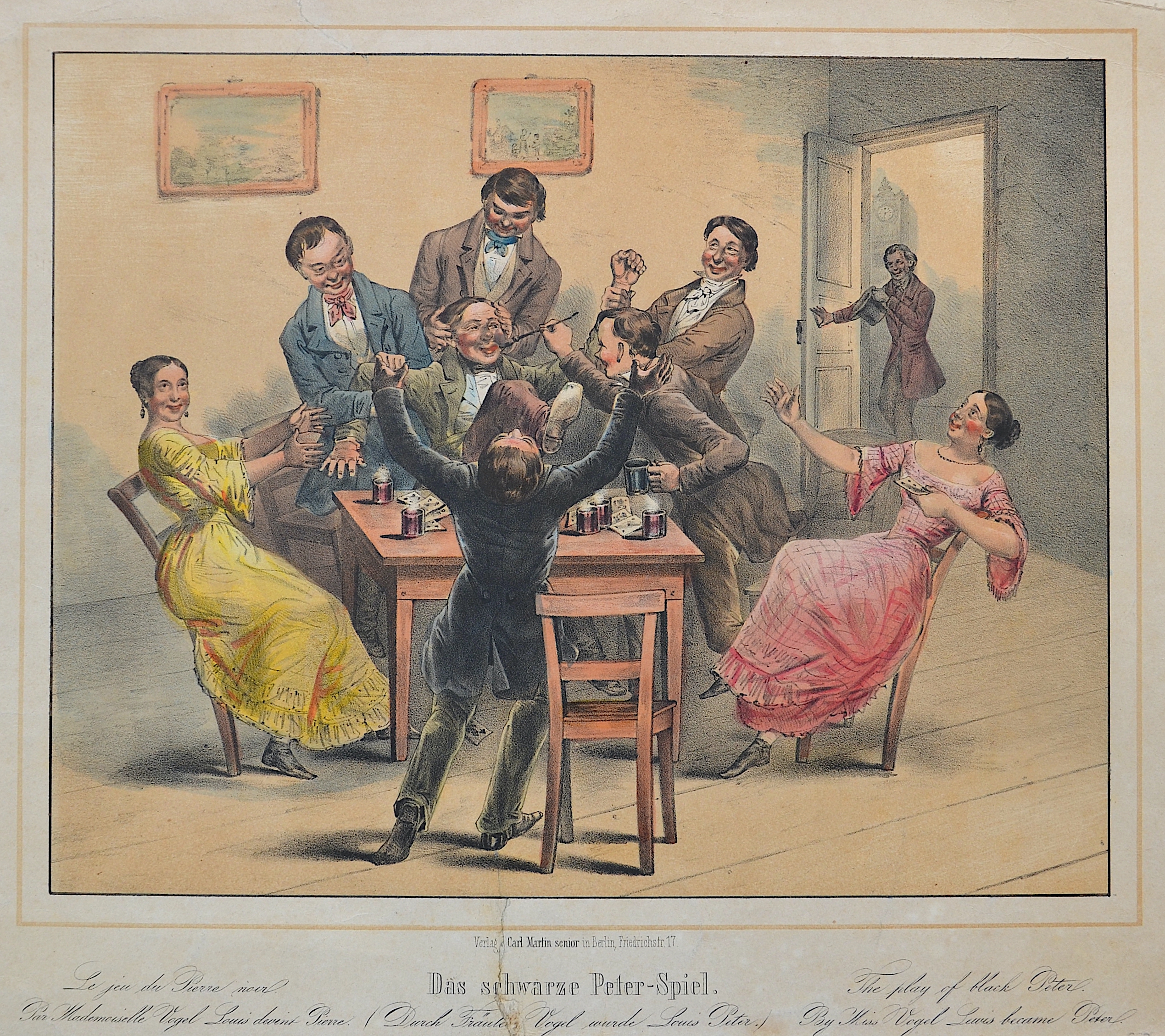 Verlag Carl Martin senior Das schwarze Peter-Spiel. Durch Fräulein Vogel wurde Louis Peter.