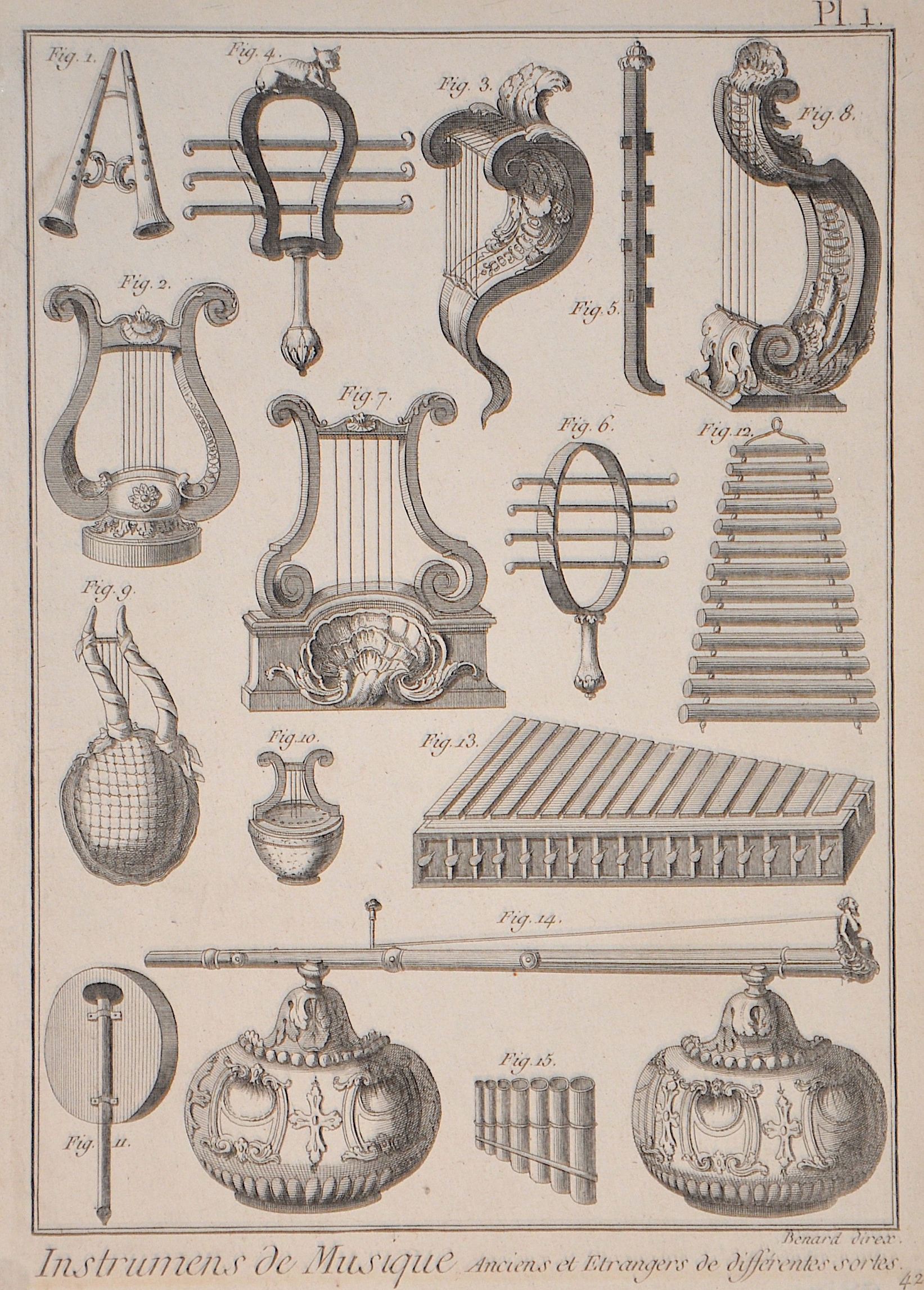 Benard Robert Instrumens de Musique Anciens et Etrangers de differentes sortes.