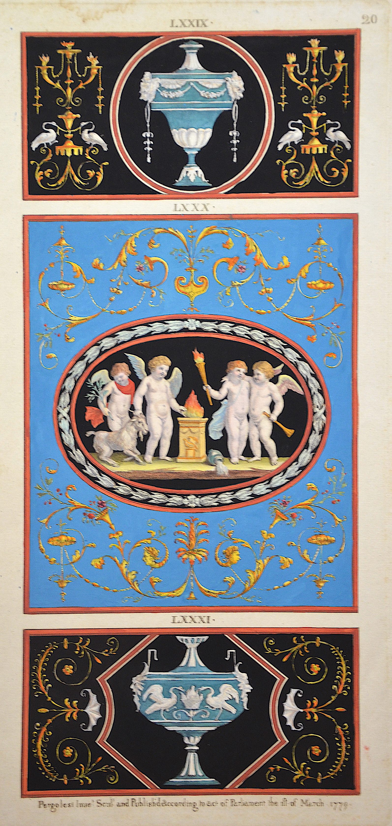 Anonymus  LXXIX, LXXX, LXXXI Pergolesi Inuet. Scult. And Publishd according to act of Parliament the ist of March 1779.