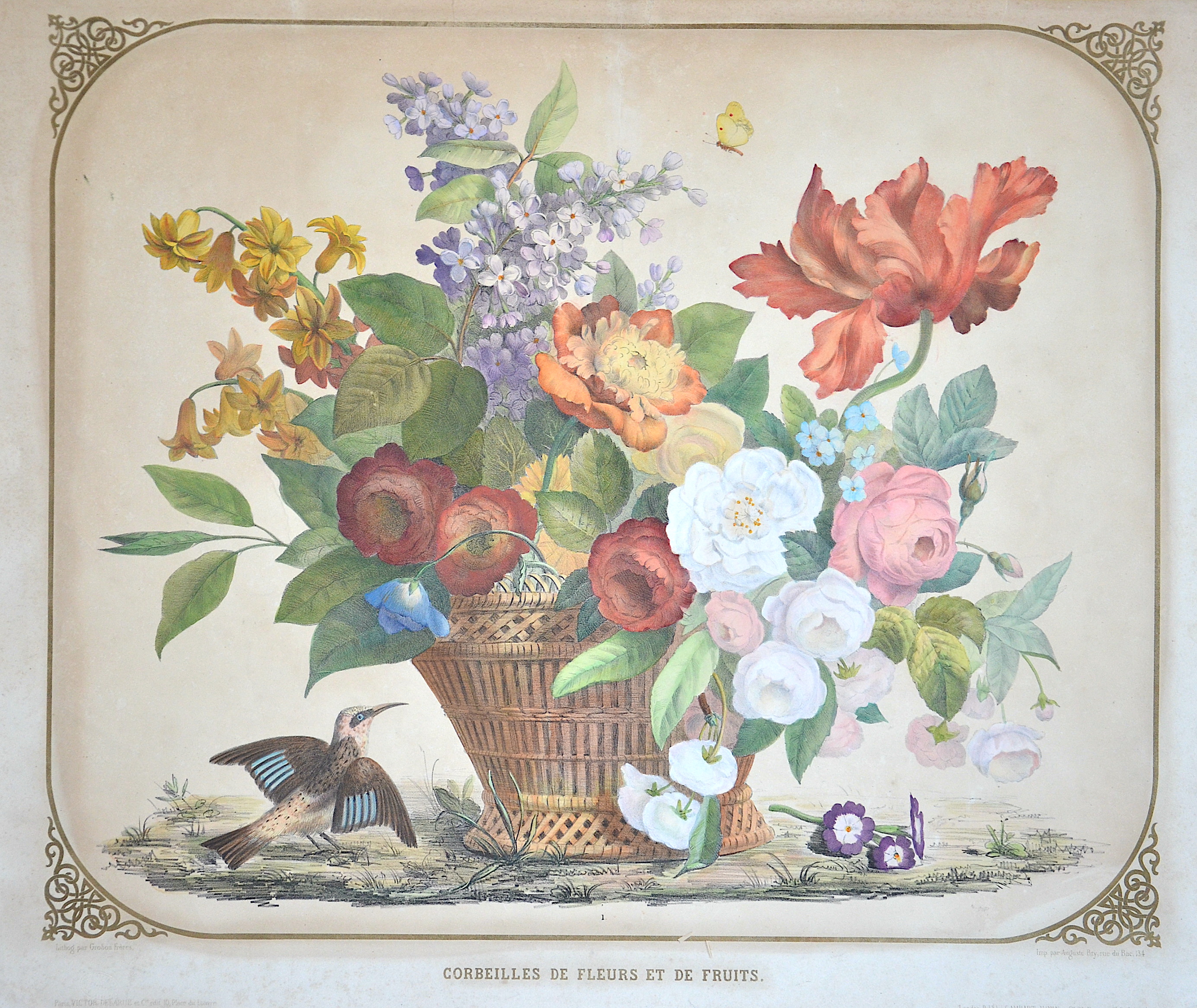 Gambart Junin Corbeilles de Fleures et de Fruits