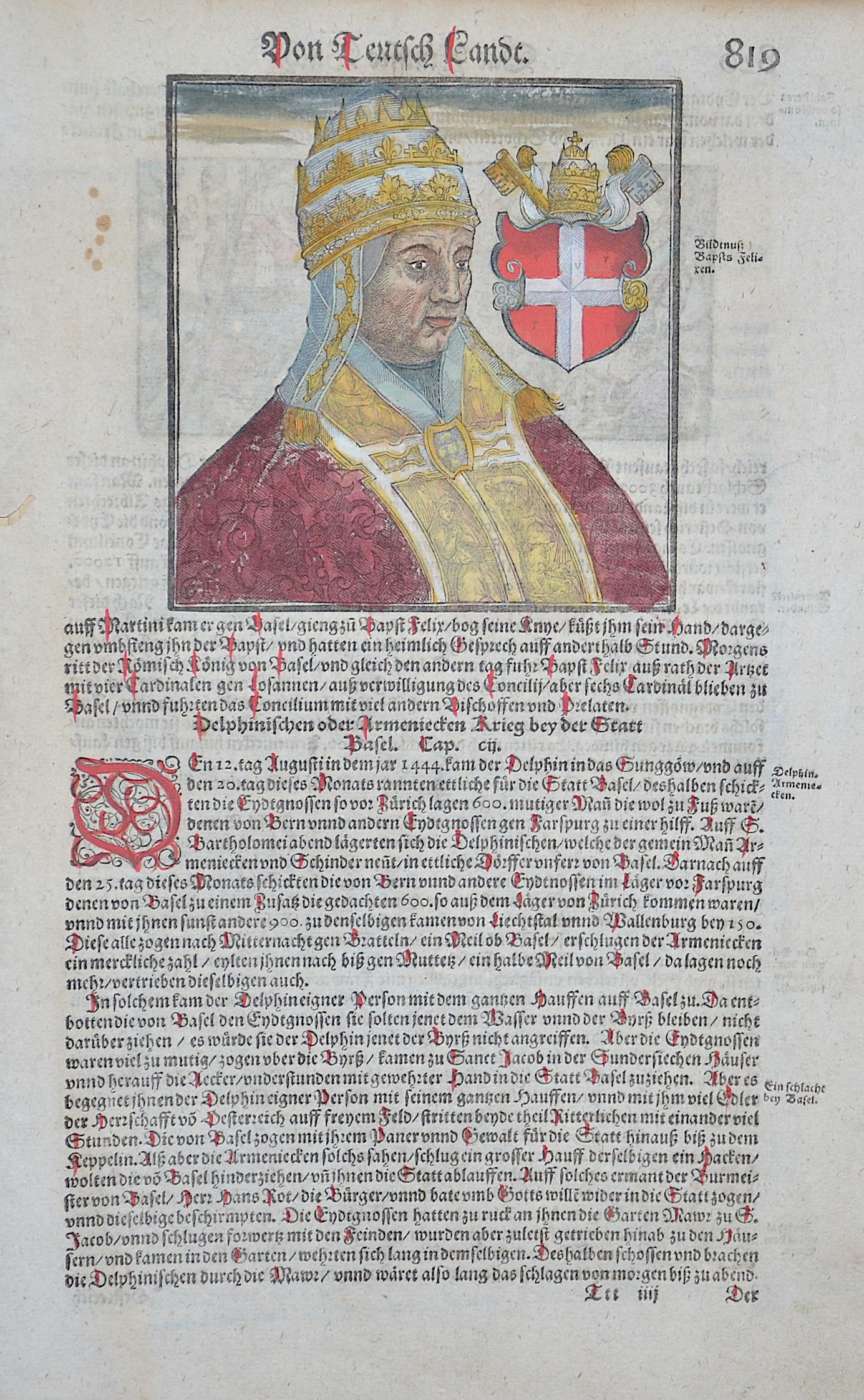 Münster  Von Deutsch Landt. 819 / Bildtnuß Bapst Felixen.