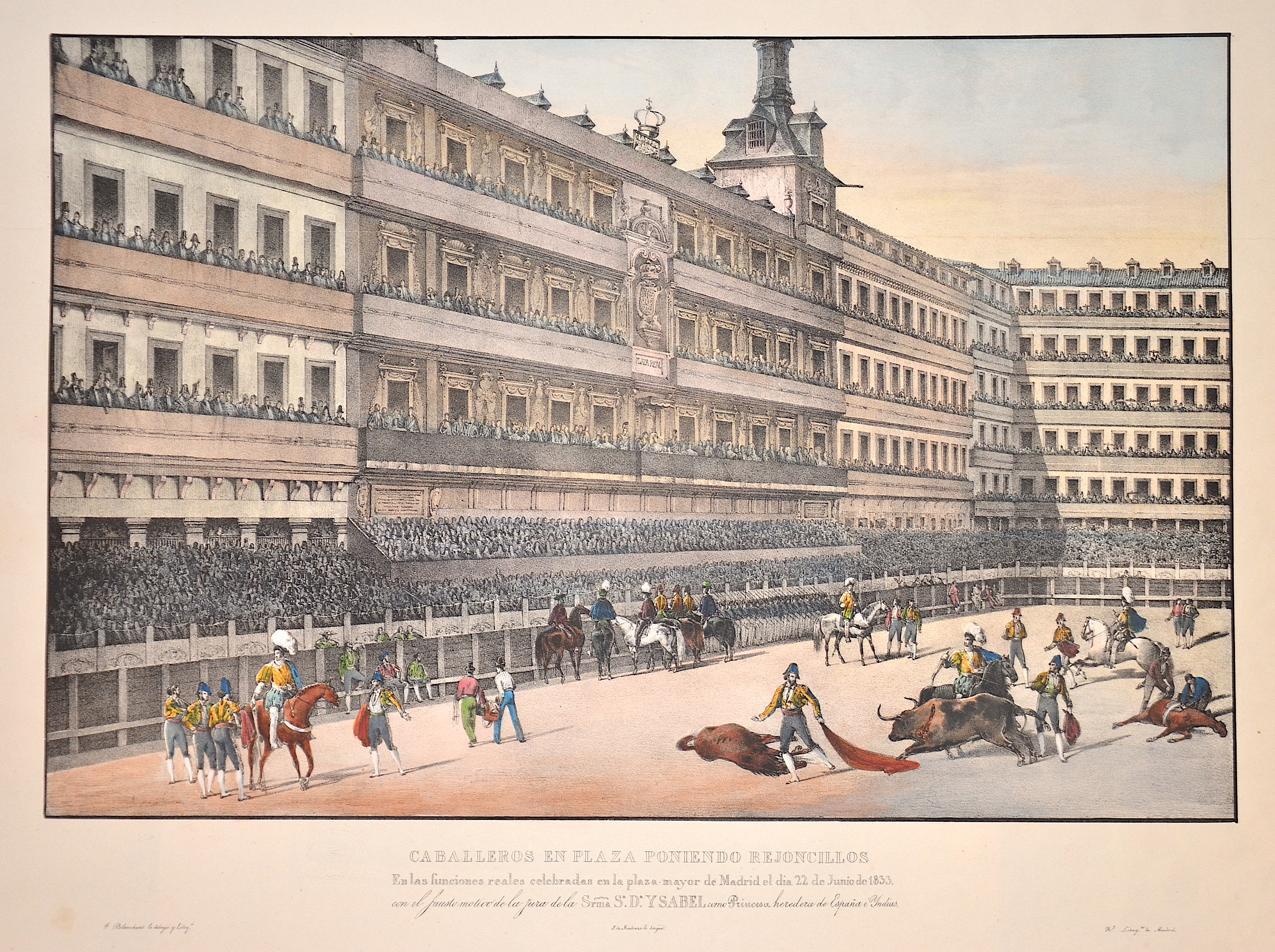 Blanchard F. Caballeros en Plaza Poniendo Rejoncillos