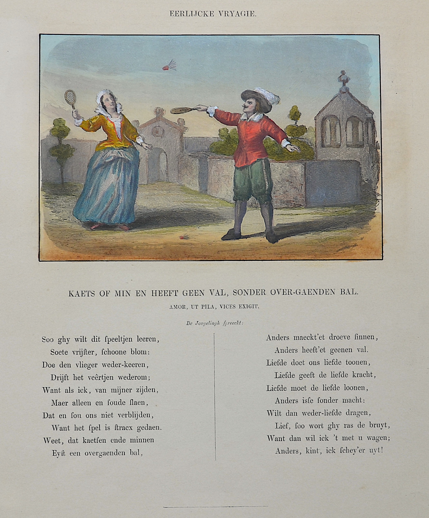 Anonymus Kaets of min en heeft geen val, sonder Over-Gaenden Bal.