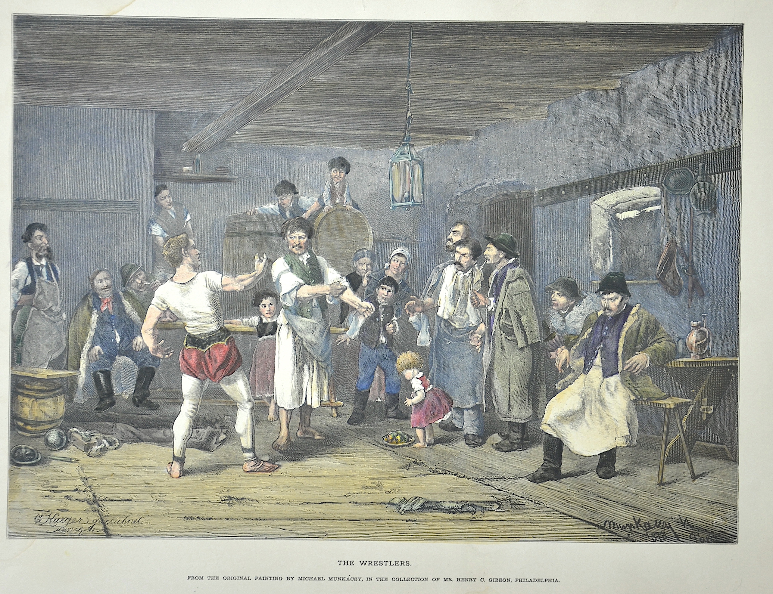 Munkácsy Michael The Wrestlers.