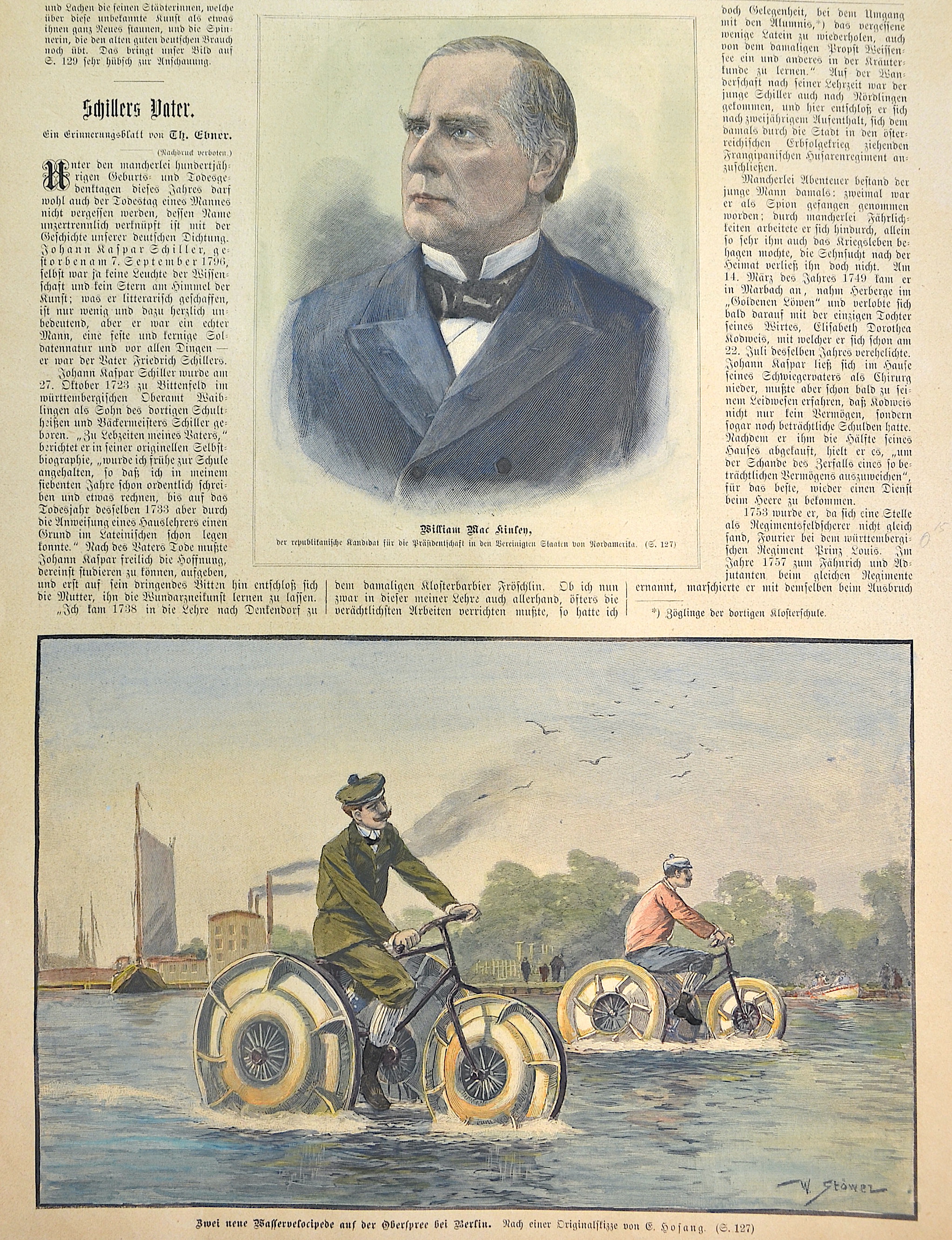 Stöwer Zwei neue Wasservelocipede auf der Oberspree bei Berlin.