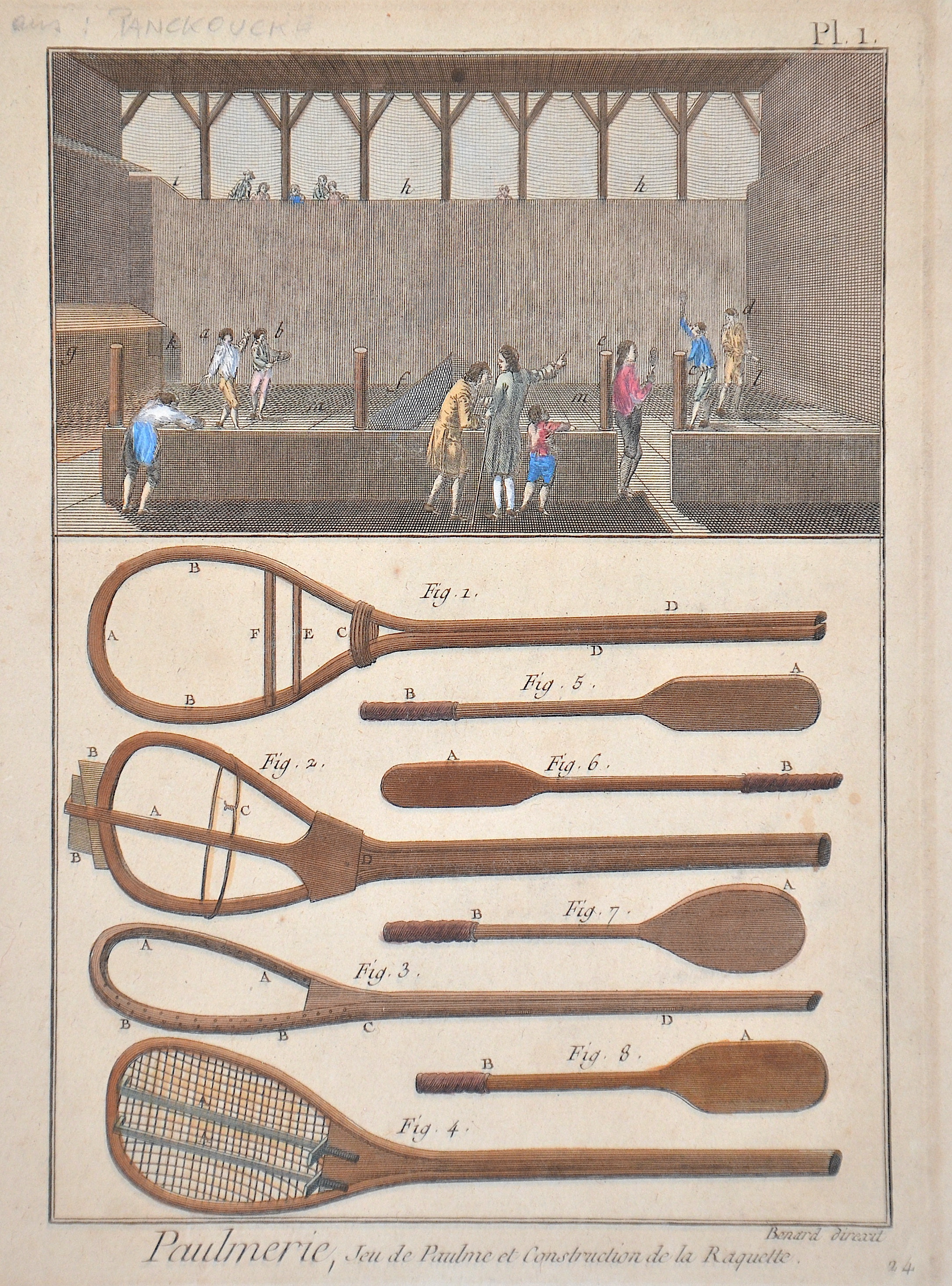 Benard Paulmerie, Jeu de Paulme et Construction de la Raquette. Pl. 1.
