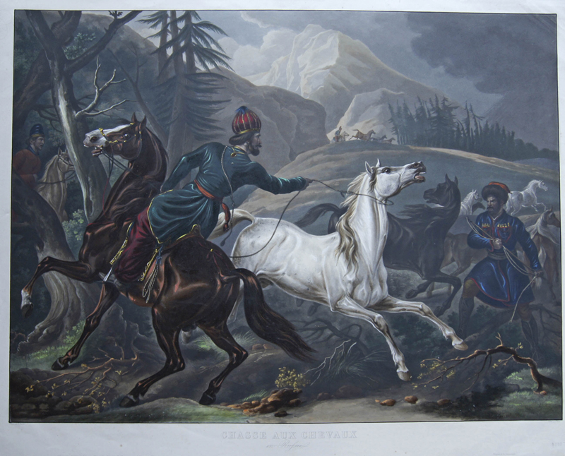 Vernet Antoine Charles Horace ( Carl) Chasse aux chevaux en Russie