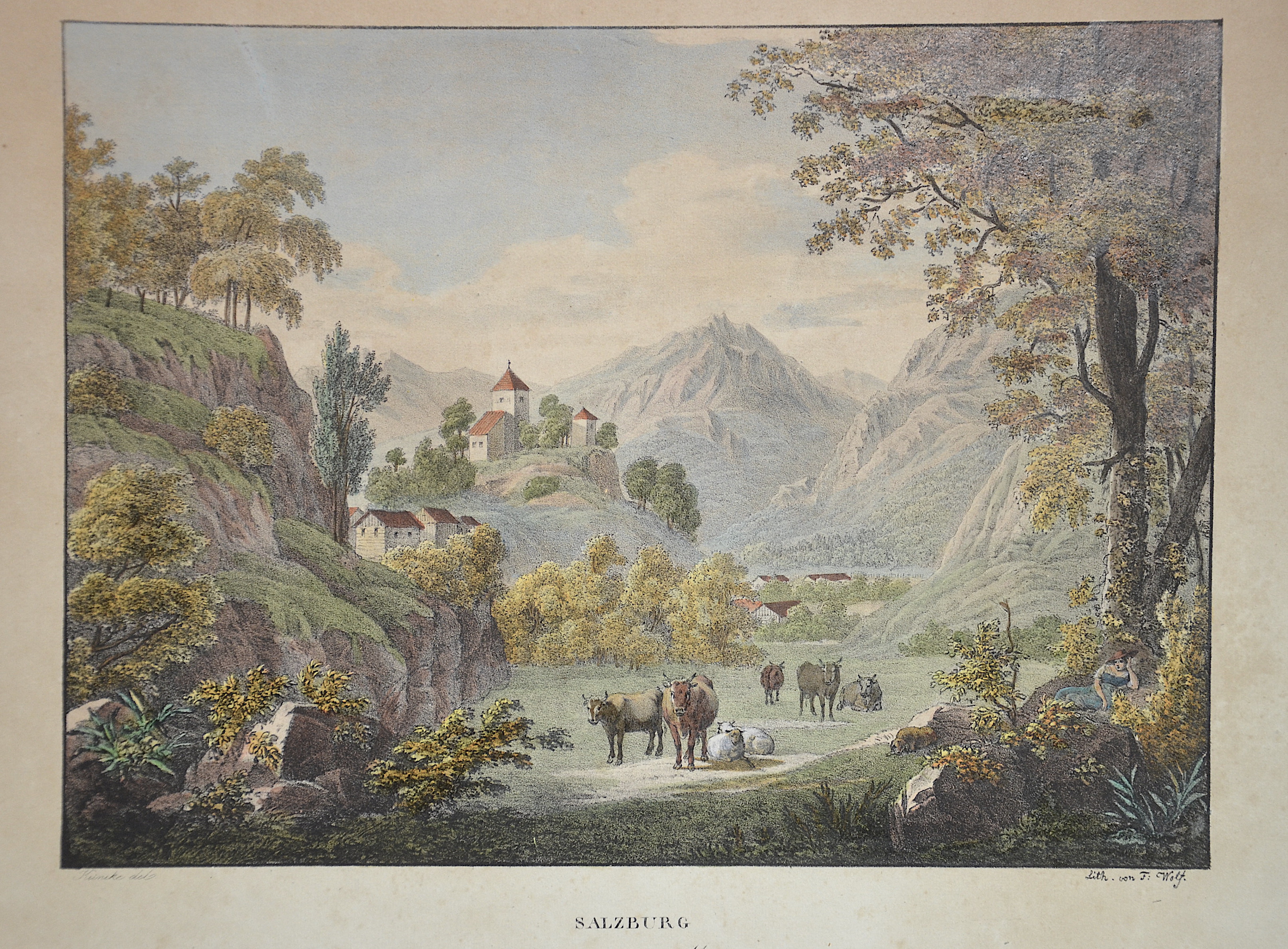 Kunike  Salzburg Ansicht von Mönchsberg