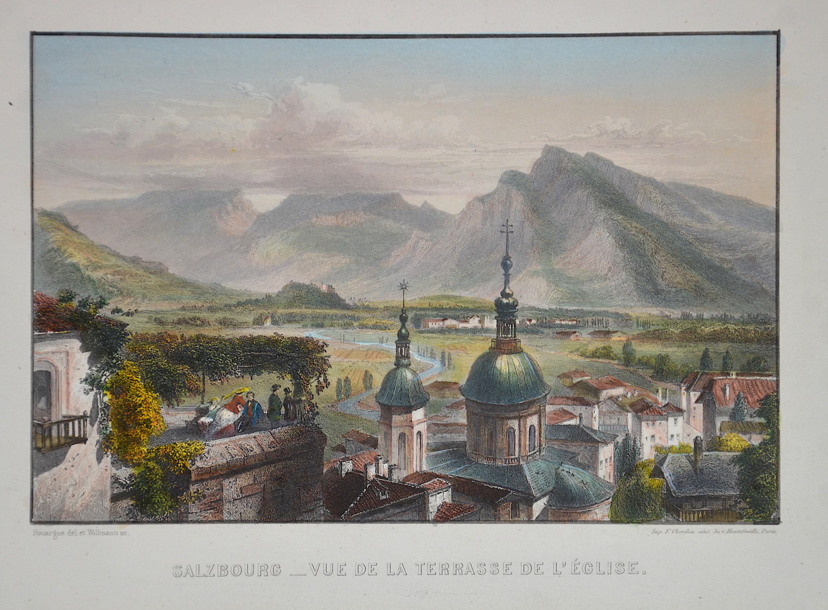 Chardon F. Salzbourg- Vue de la terrasse de l´ église