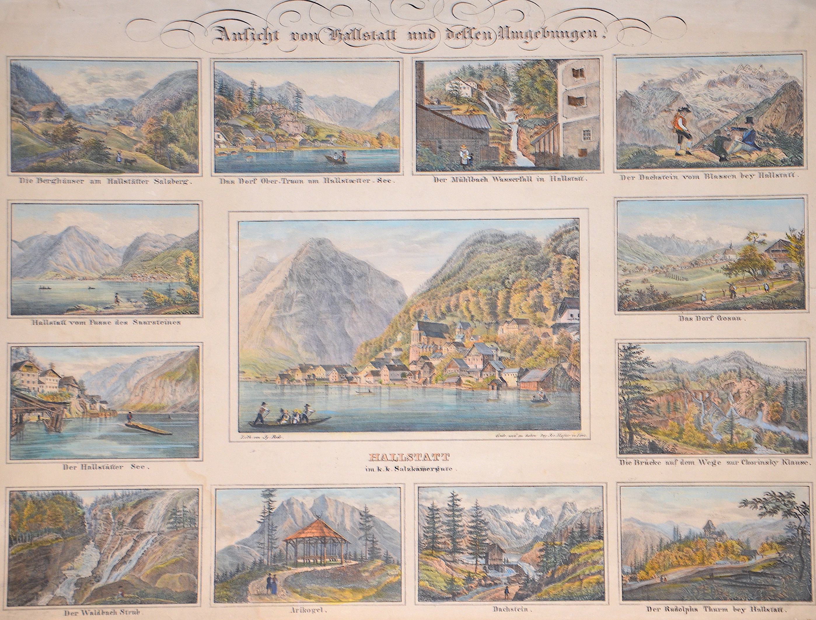 Rode J. Ansicht von Hallstatt und dessen Umgebungen.
