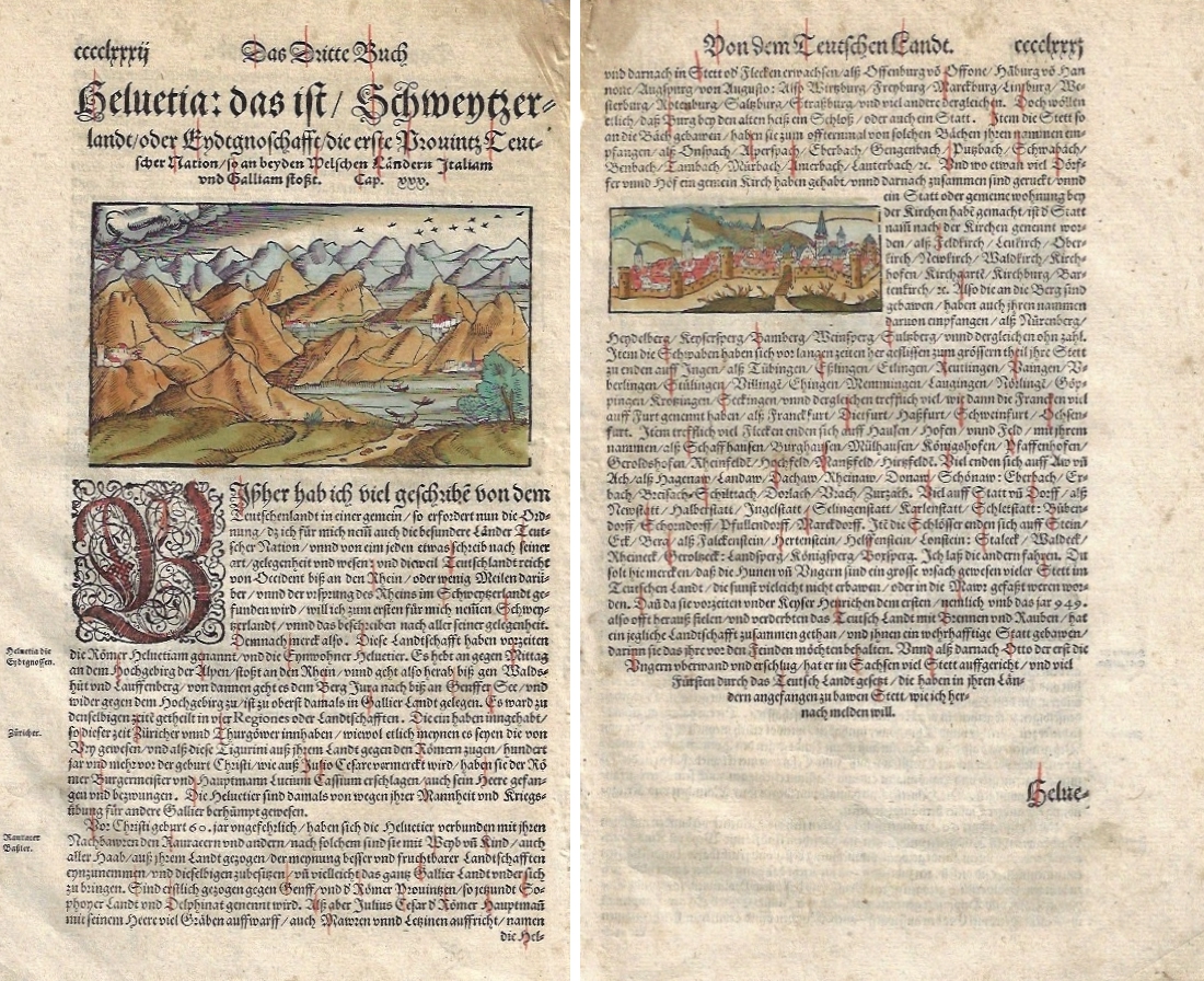 Münster  Das Dritte Buch / Helvetia: das ist / Schweytzerland / oder Eydtgnoschafft/ die erste Provintz Teutscher Nation / so an beyden Welschen Ländern..