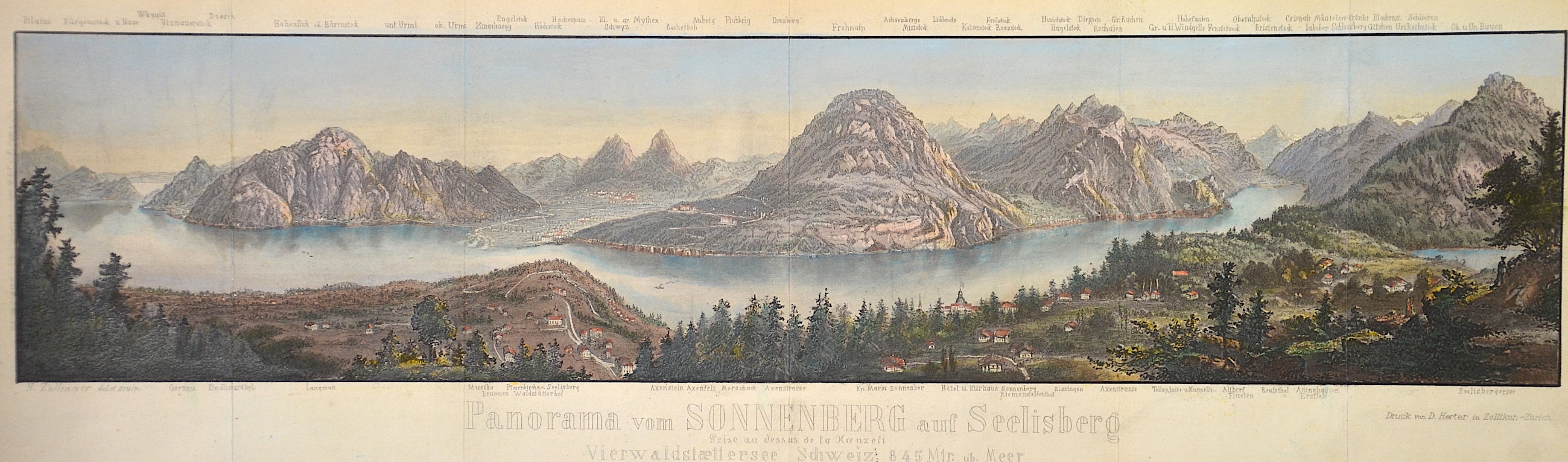 Zollinger H. Panorama vom Sonnenberg auf Seelisberg Vierwaldstaettersee Schweiz