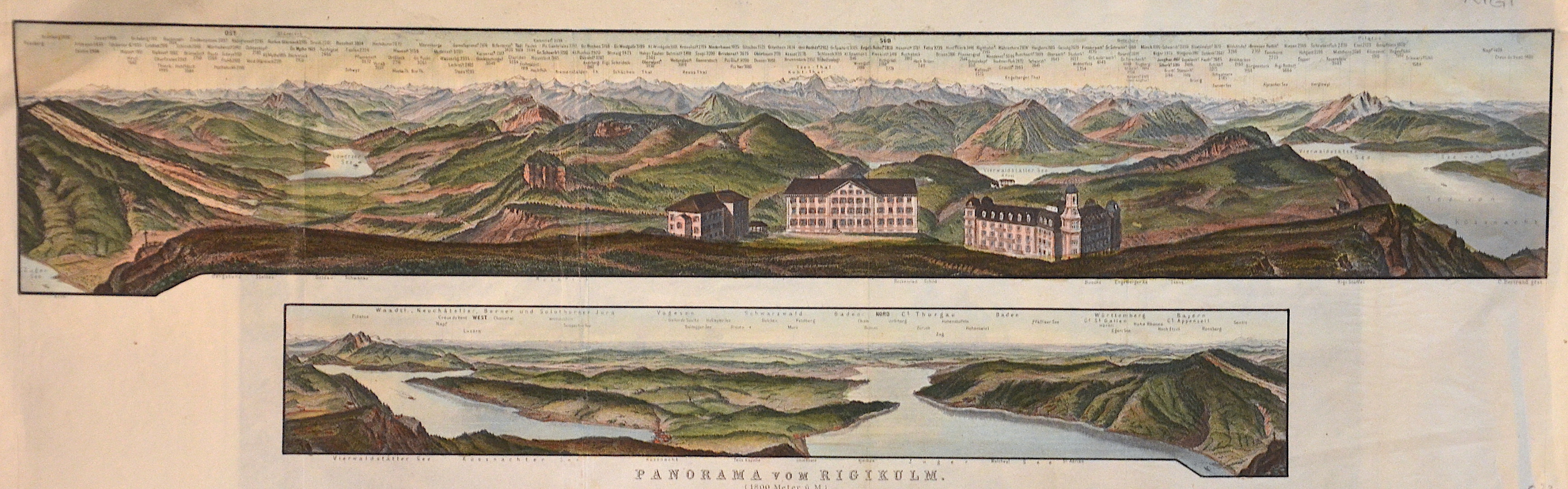 Bertrand  Panorama vom Rigikulm. (1800 Meter ü. M.)