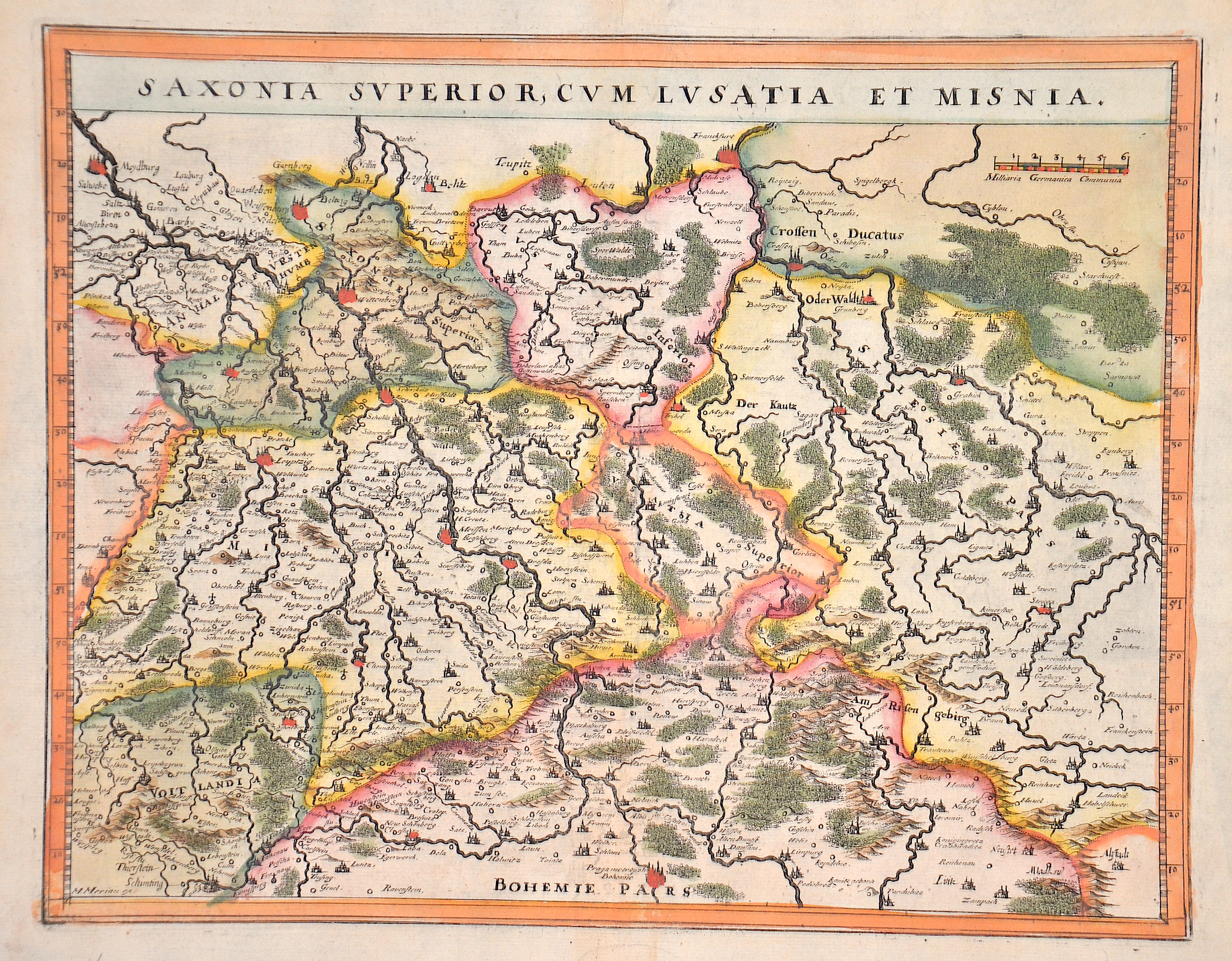 Merian Matthäus Saxonia superior, cum Lusatia et Misina