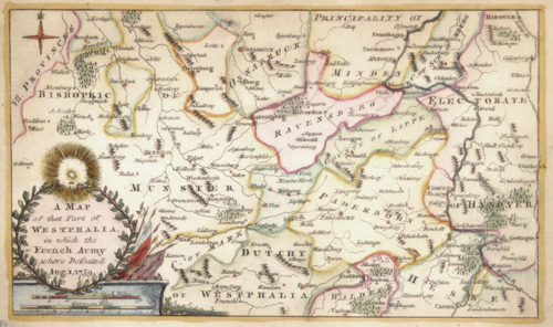 Anonymus  A map of that part of Wesphalia in which the French army where defeated August 1759