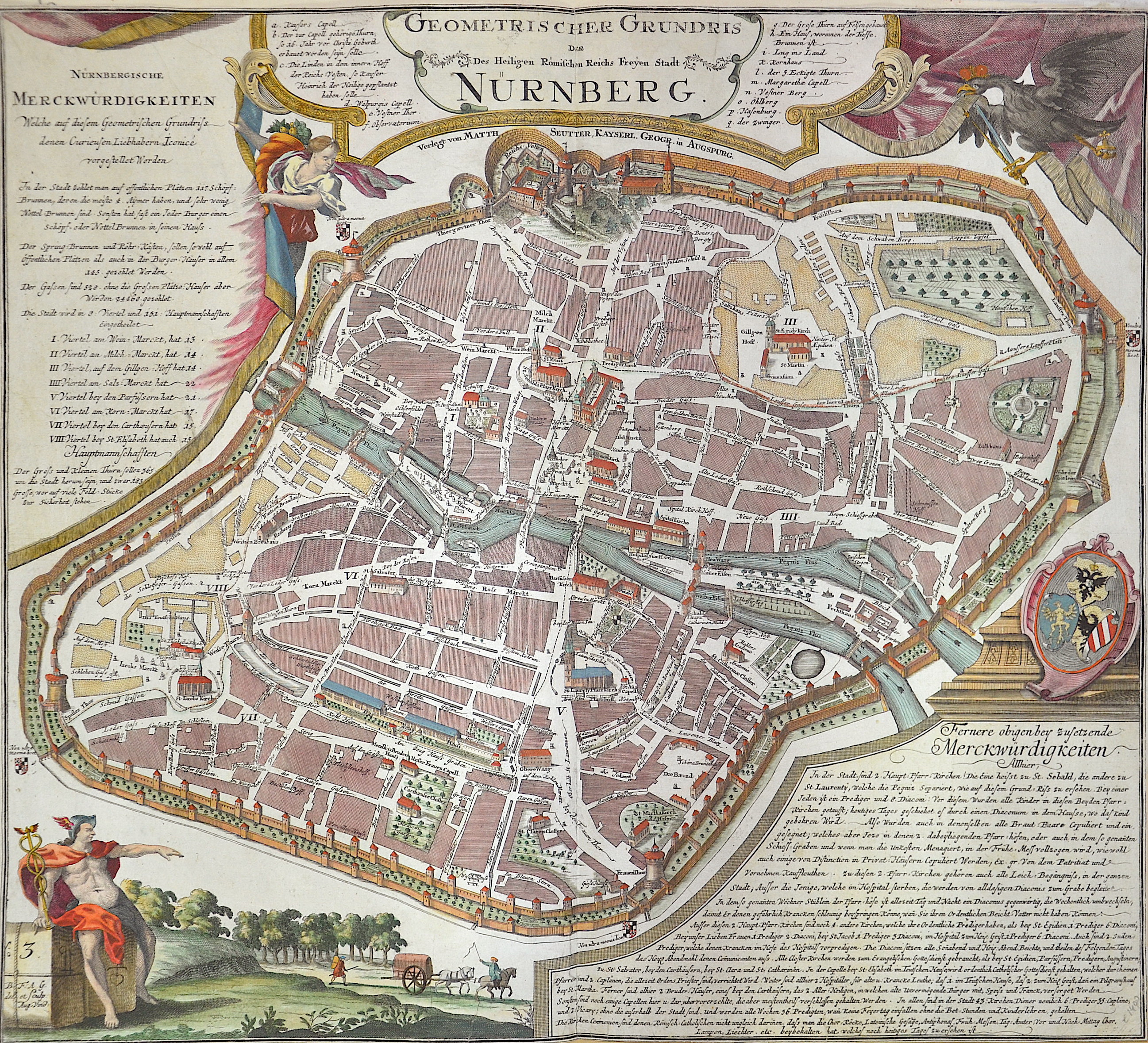 Seutter Matthias Geometris Cher Grundris der Des Heiligen Römischen Reichs Freyen Stadt Nürnberg.