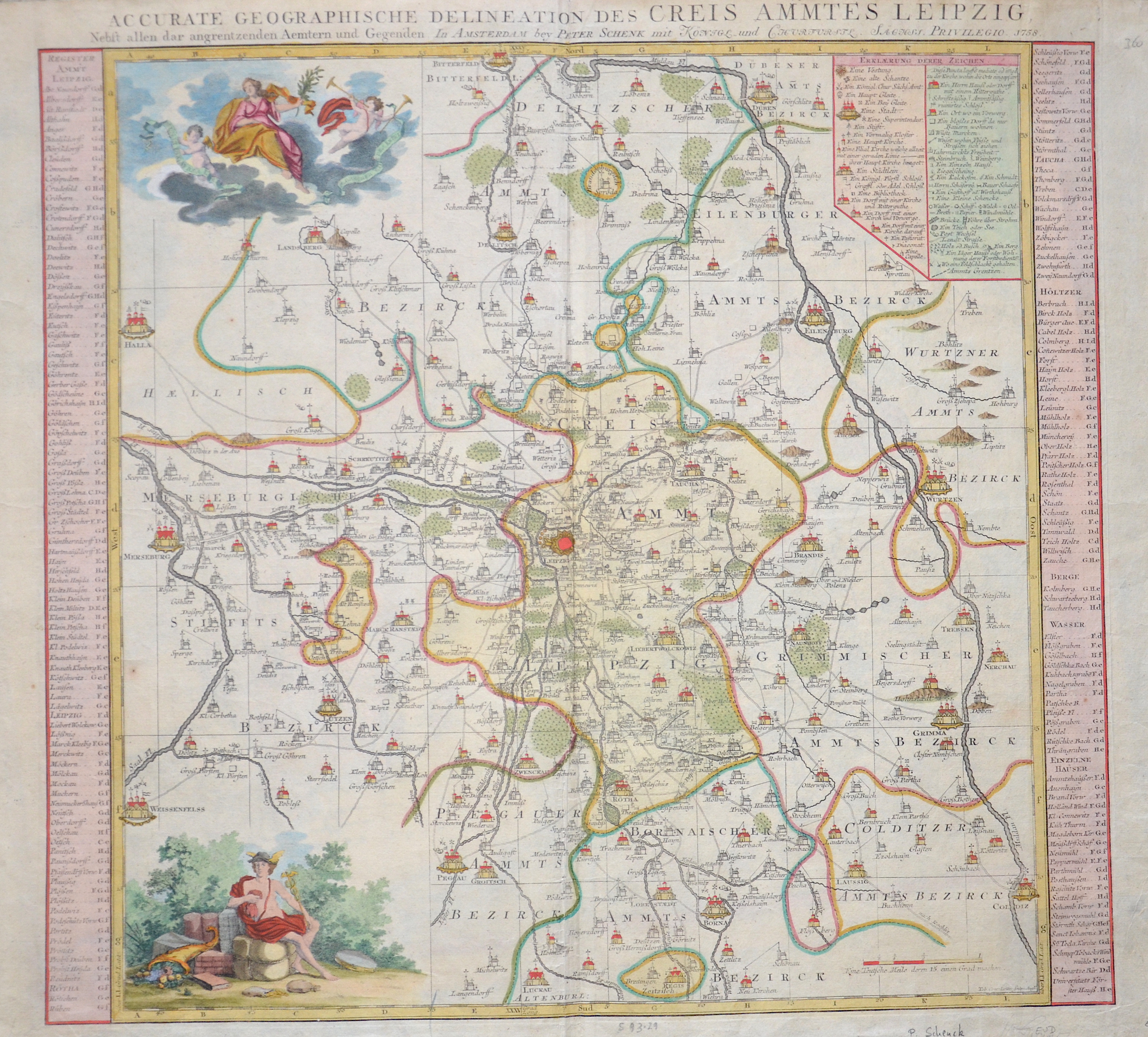 Lotter Tobias Conrad Accurate geographische delineation des Creis Ammtes Leipzig.