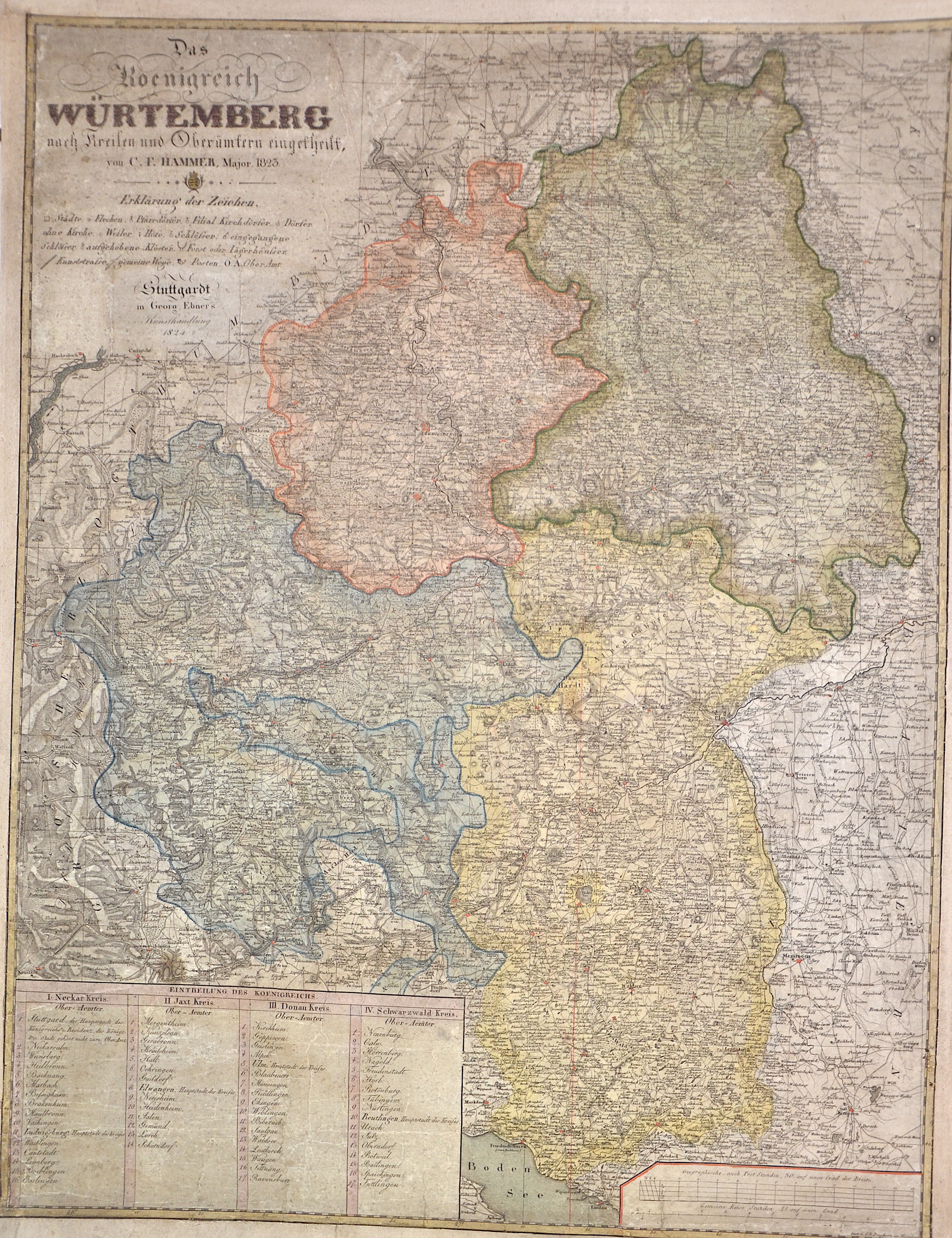Dreykorn  Das Koenigreich Würtemberg nach Kreisen und Oberämtern eingefheilt, von C. F. Hammer, Major. 1823