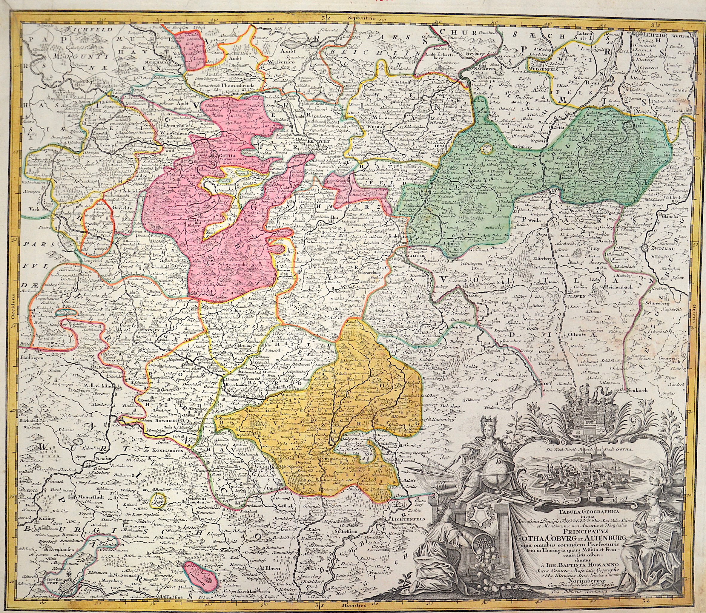 Homann Johann Babtiste Tabula Geographica in qua … Principatus Gotha, Coburg et Altenburg..