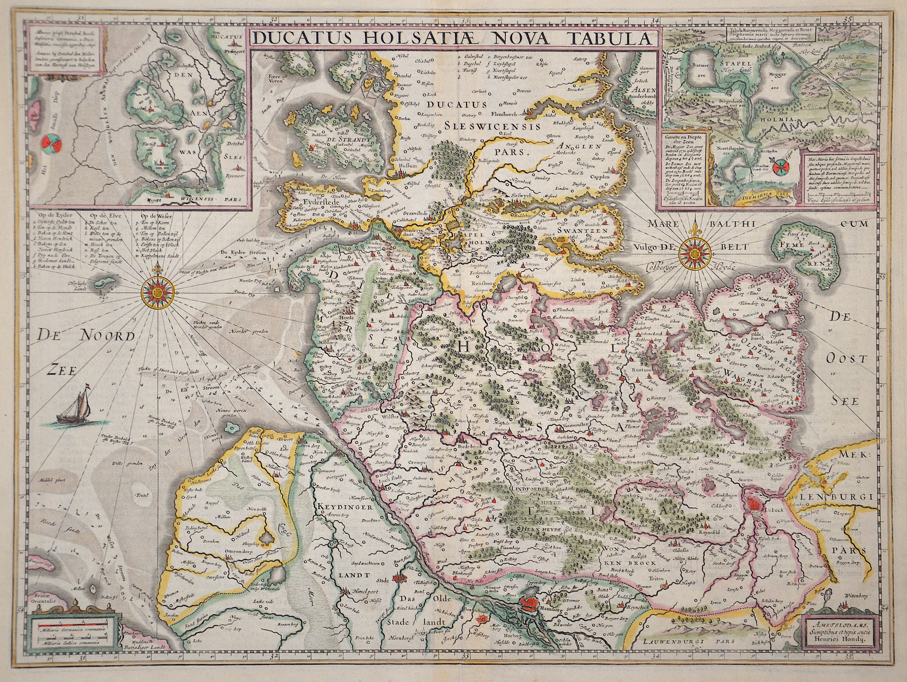 Hondius Hendrik Ducatus Holsatiae Nova Tabula