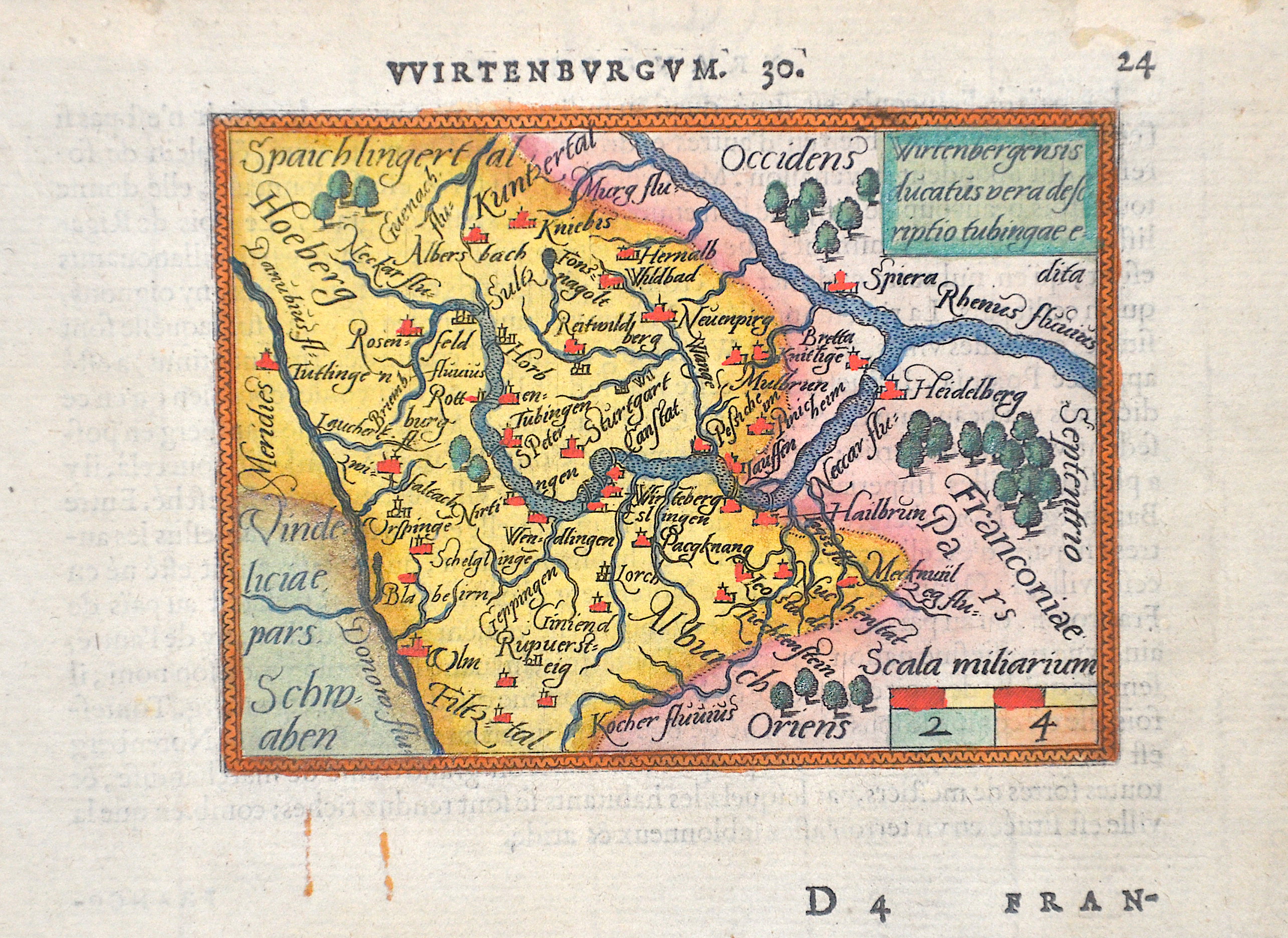 Ortelius Abraham Wirtenburgum. 30. / Wirtenbergensis ducatus vera descriptio tubingae edita
