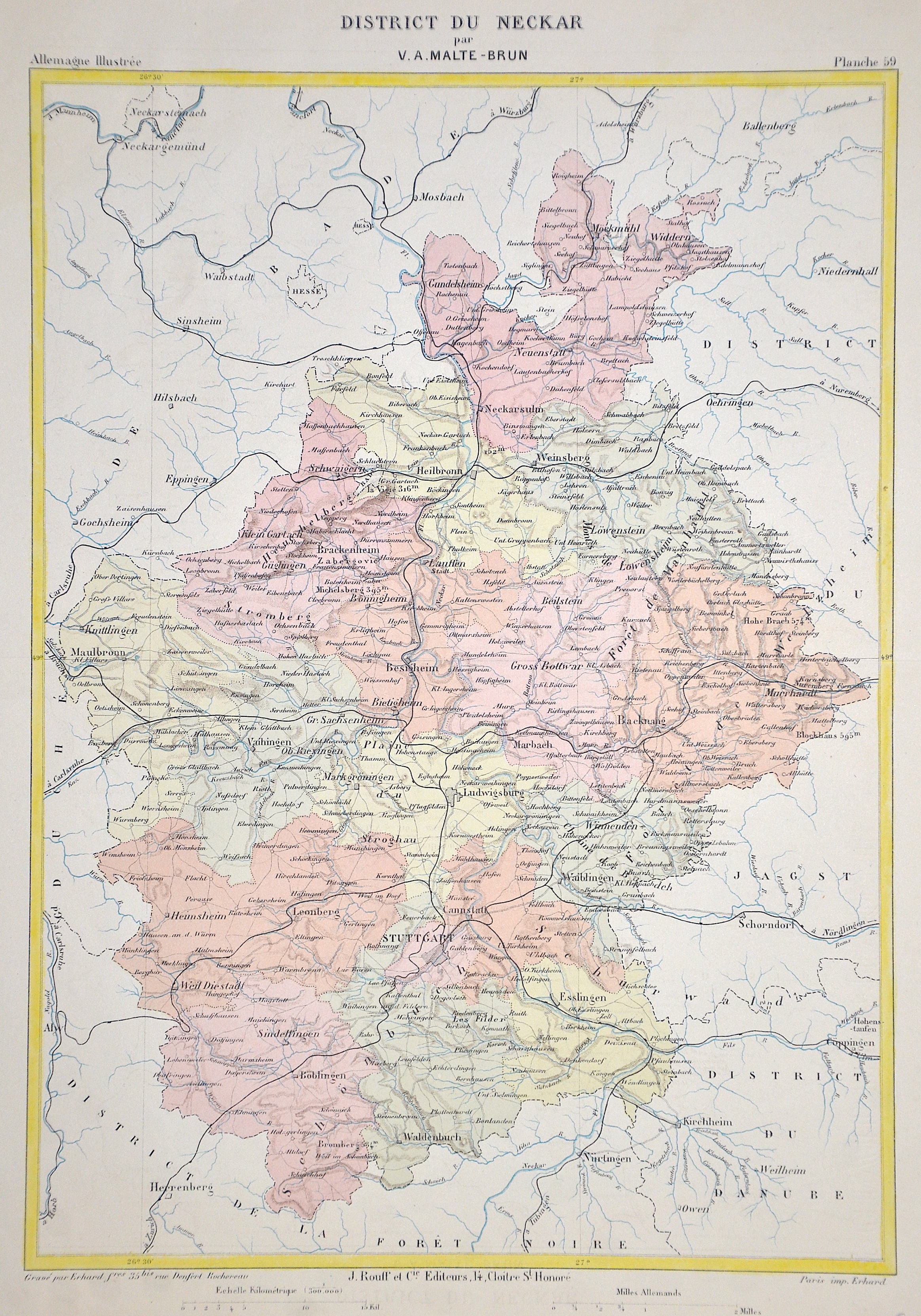 Malte-Brun  District du Neckar par V. A. Malte-Brun