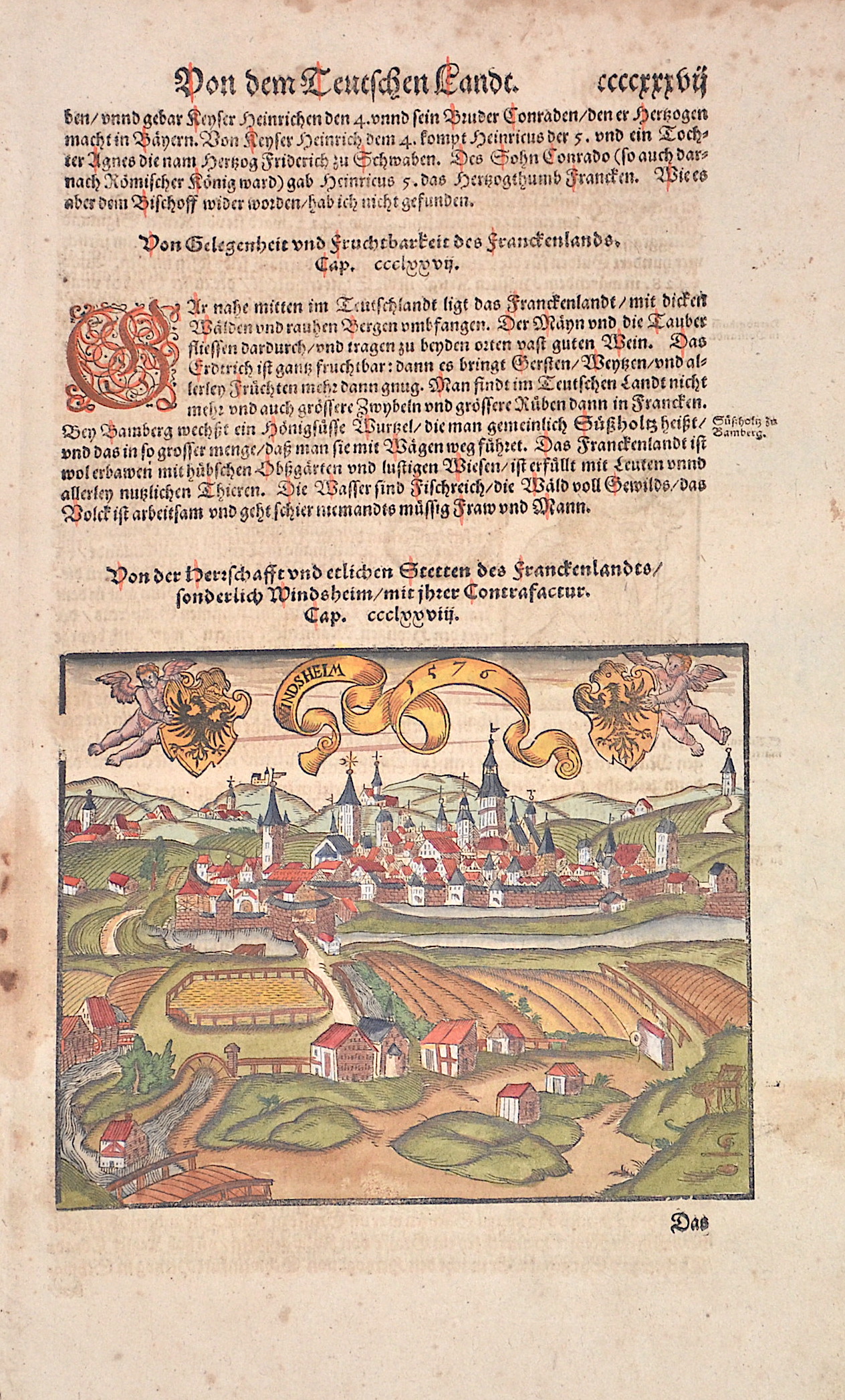 Münster  Von der Herschafft und etlichen Stetten des Franckenlandts, sonderlich Windsheim, mit ihrer Contrafactur.