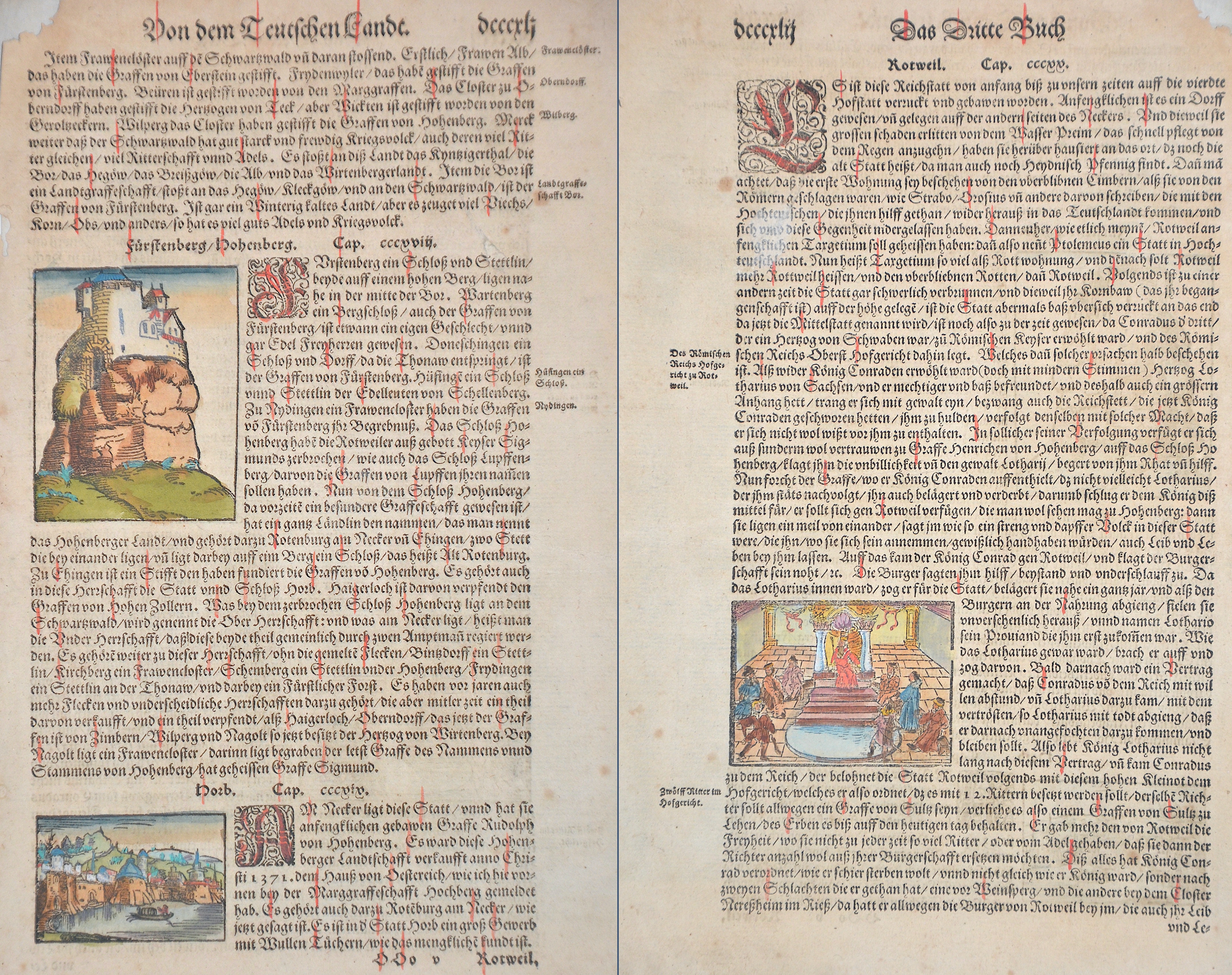 Münster Sebastian Von dem Teutschen Landt. Fürstenberg/Hohenberg. Horb. Rotweil