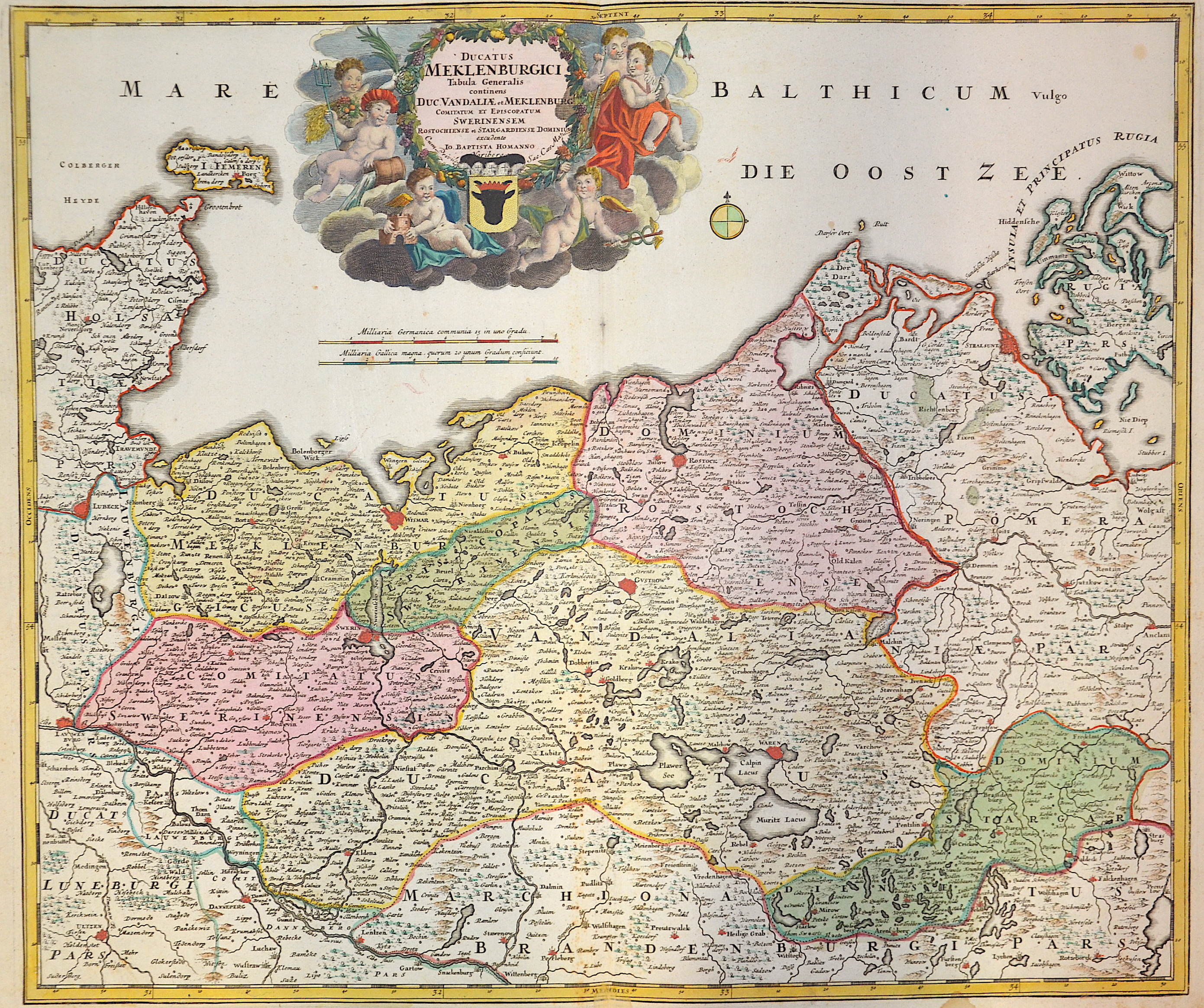 Homann Johann Babtiste Ducatus Meklenburgici tabula generalis continets duc. Vandaliae et Meklenburg….