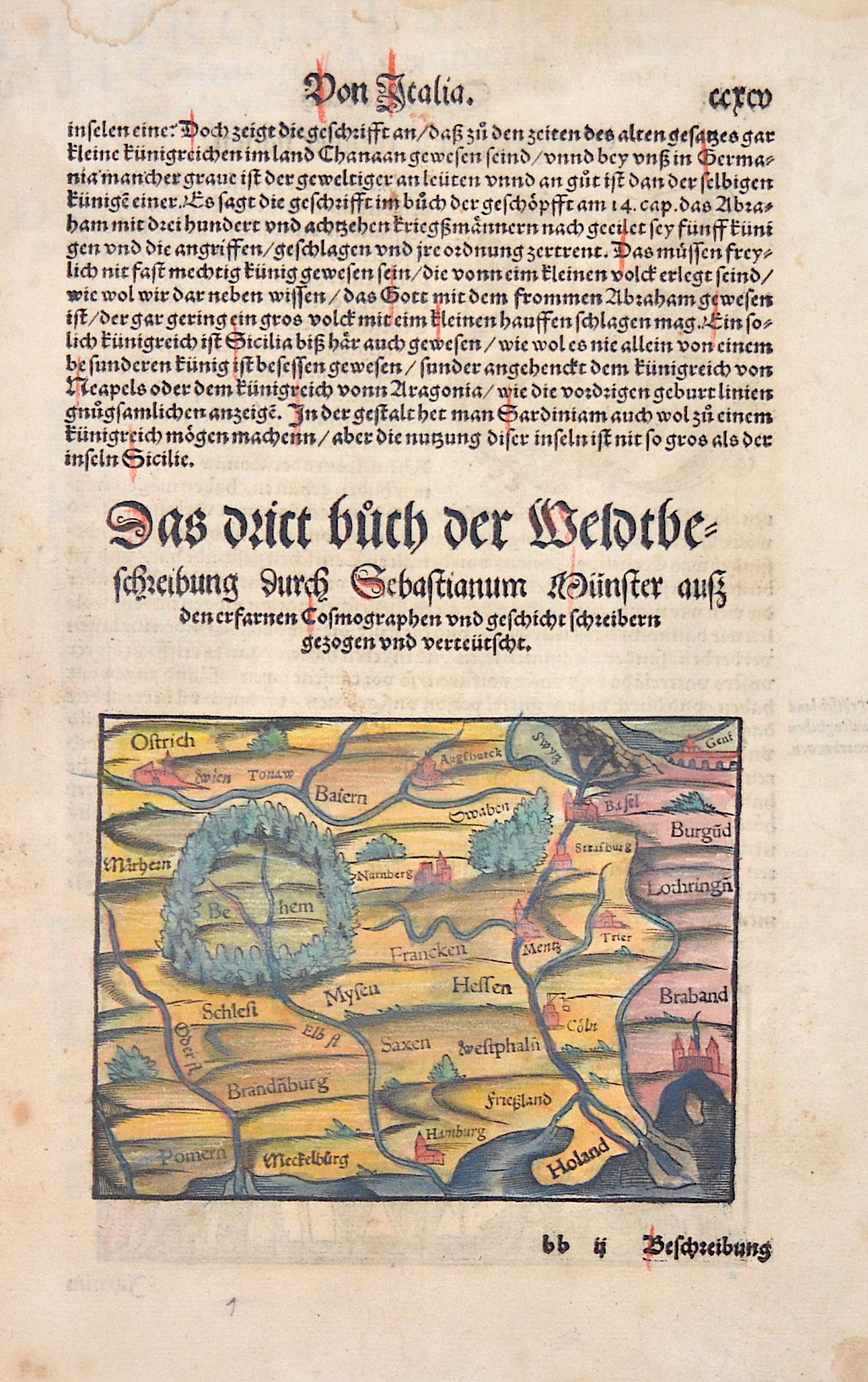 Münster Sebastian Das virt Buch der Weldtbeschreibung durch Sebastianum Münster aus den erfarnen Cosmographen….