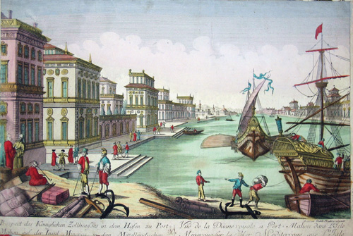 Leizelt Balthasar Frederic Prospect des Königlichen Zollhausses in dem Hafen zu Port Mahon auf der Insul Minorca in dem Mittelländischen