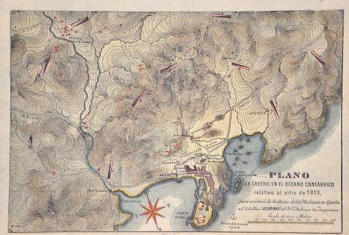 Vacanimag  Plano de Castro en el Oceano Cantabrico relativo al sitio de 1813