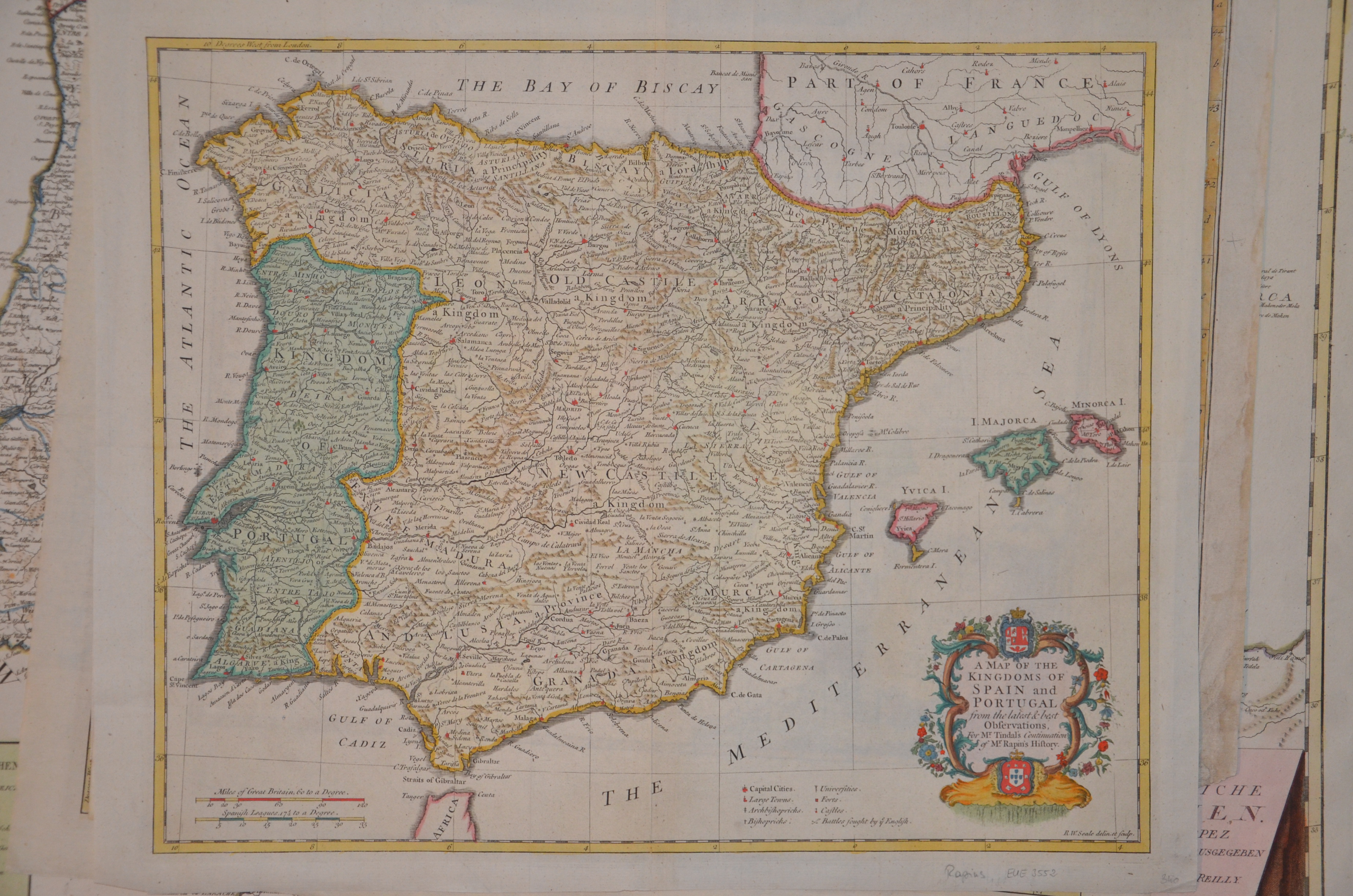 Rapin de Thoyras Paul A Map of the Kingdoms of Spain and Portugal…