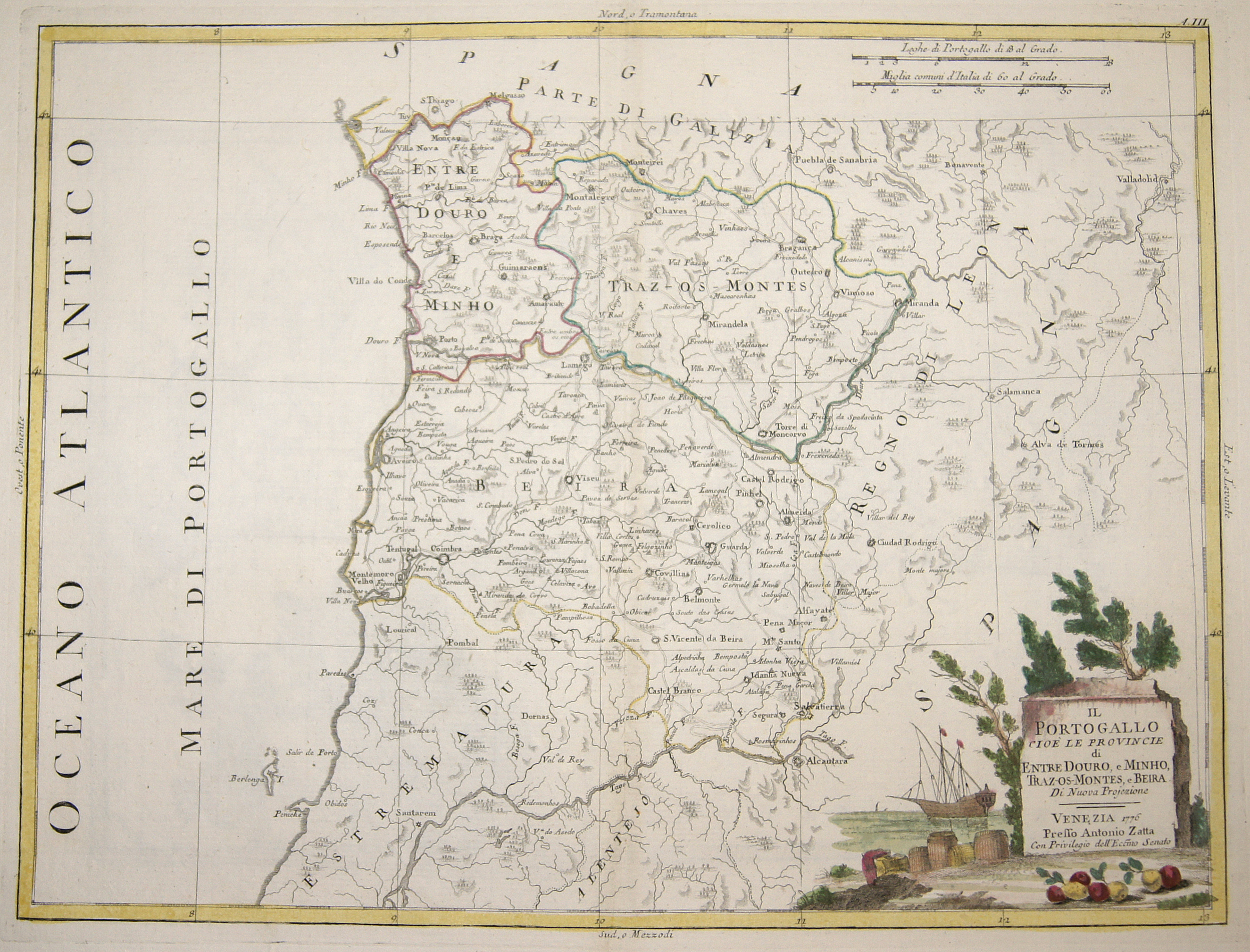 Zatta Antonio Il Portogallo cioè le Provincie di Entre Douro, e Minho, Traz-Os-Montes, e Beira.