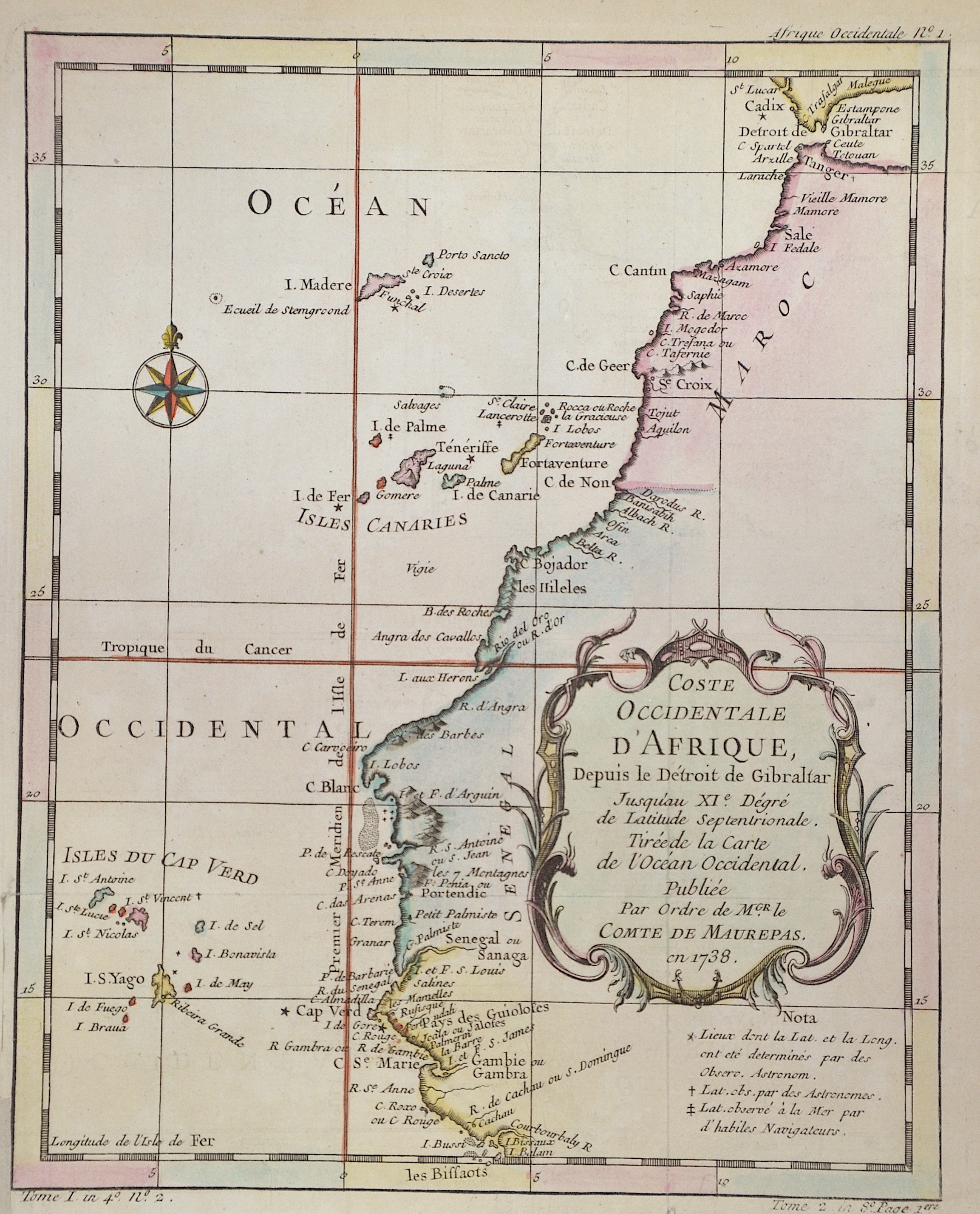 Maurepas, Comte de Jean-Frédéric Coste occidentale D’Afrique, Depuis le Detroit de Gibraltar.