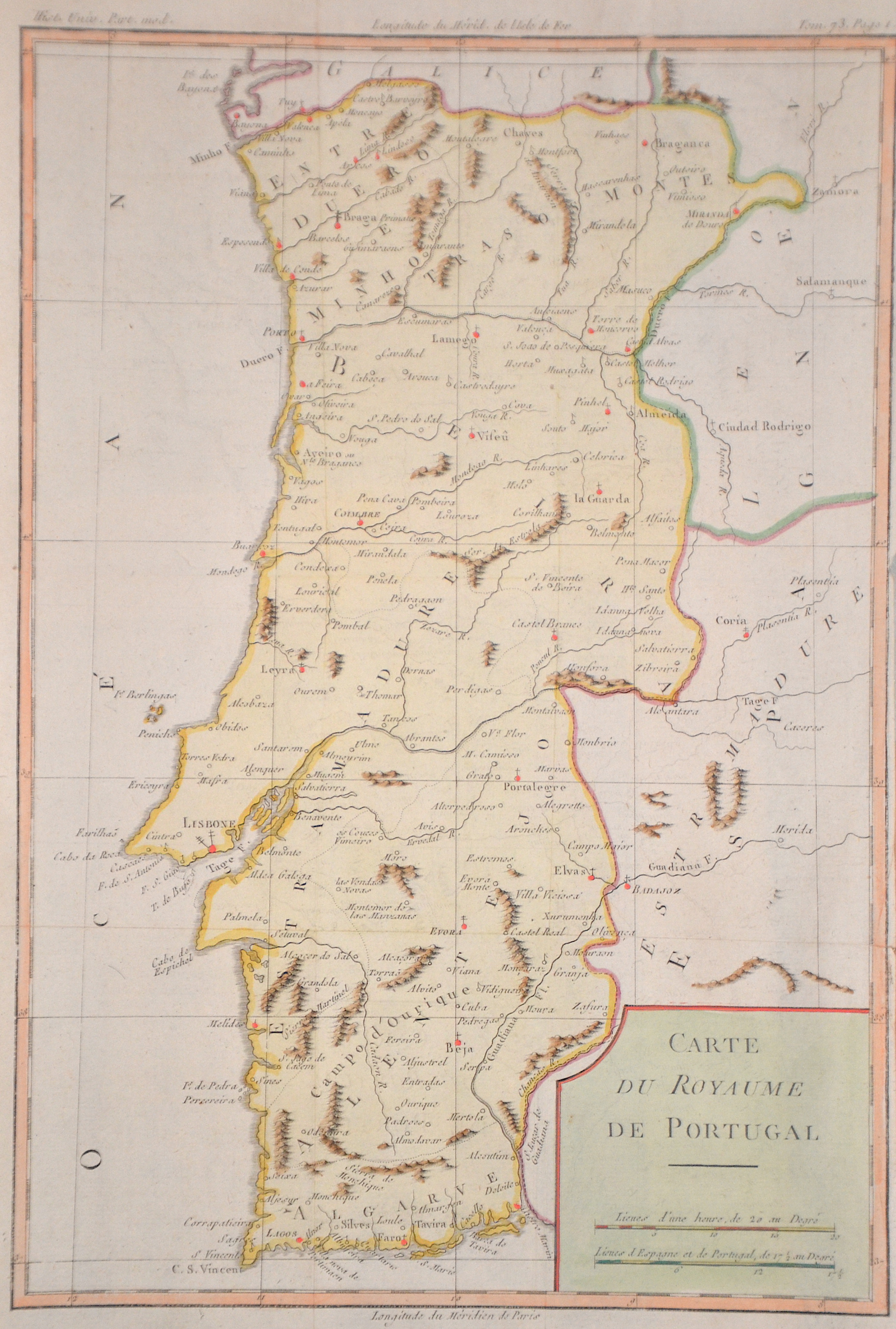 Bellin  Carte du Royaume de Portugal