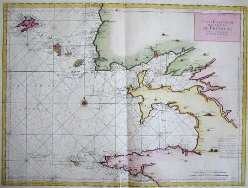Anonymus  Carte particuliere des costes de Bretagne contenant les Environs de la Rade de Brest